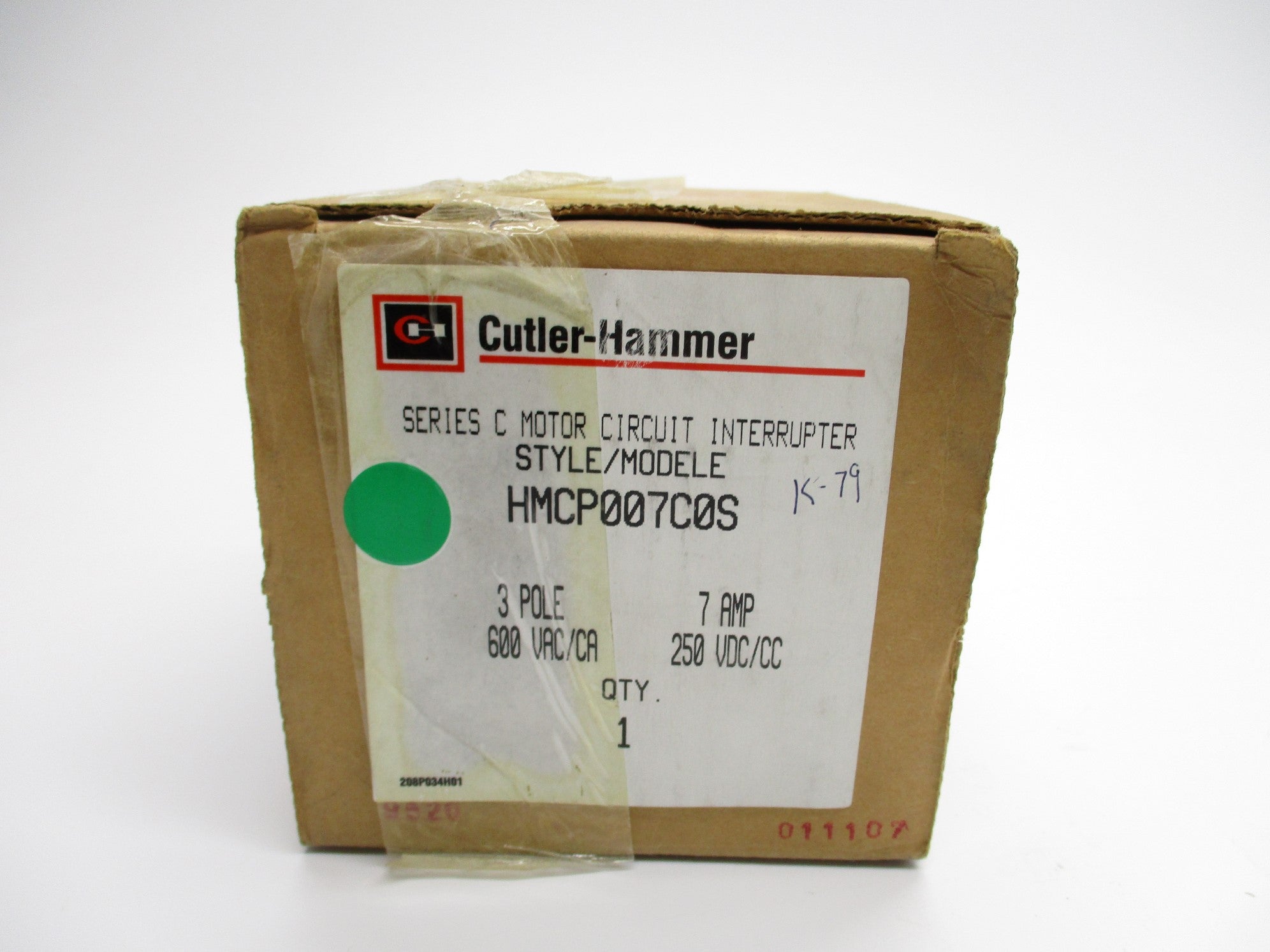 CUTLER HAMMER HMCP007C0S 7A (GREY) NSMP