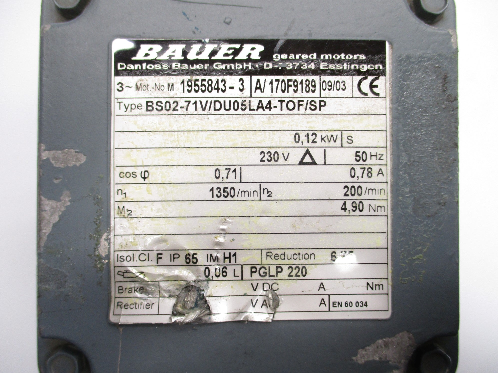 BAUER BS02-71V/DU05LA4-TOF/SP NSNP