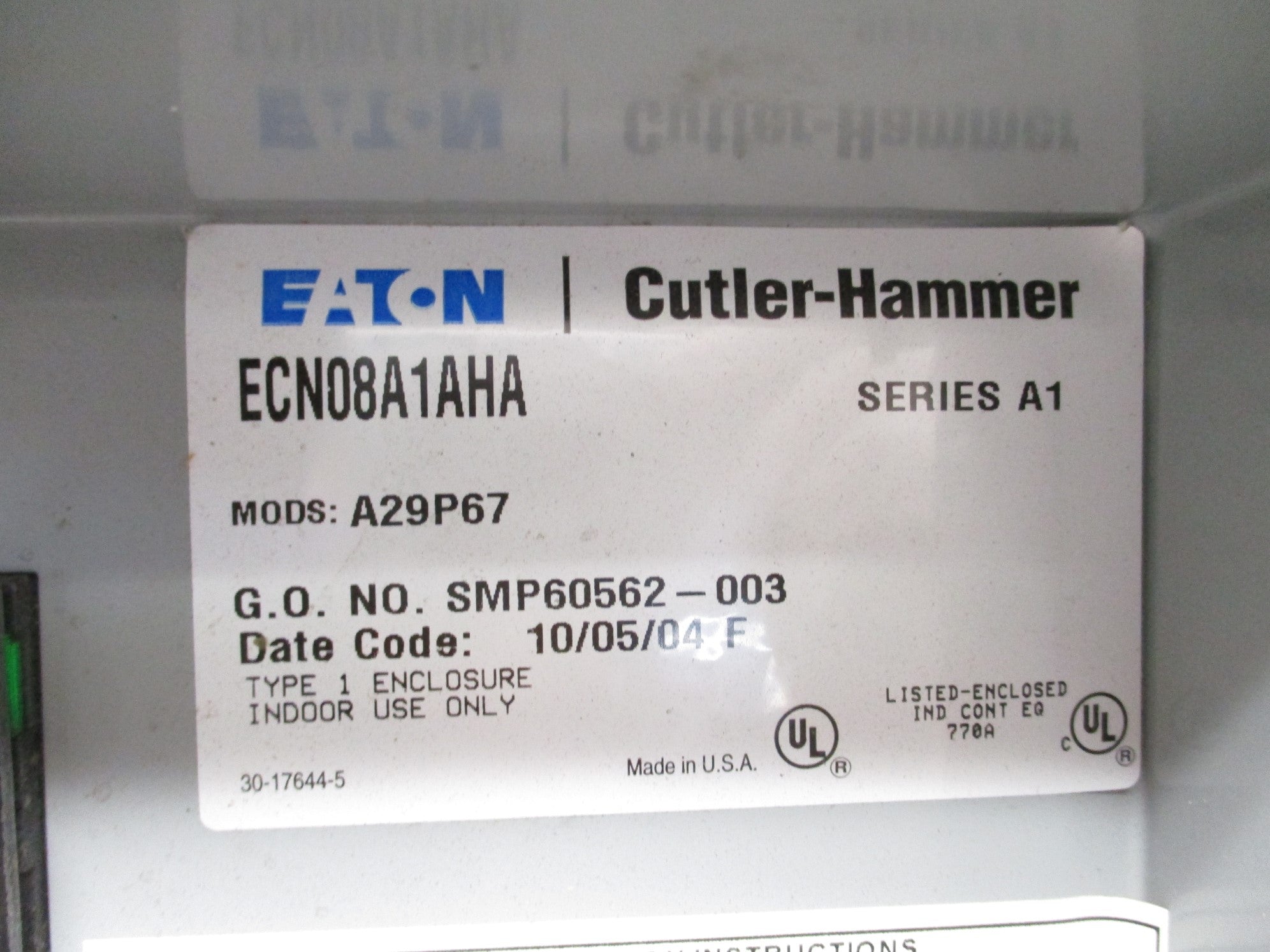 EATON ECN08A1AHA SER. A1 NSNP