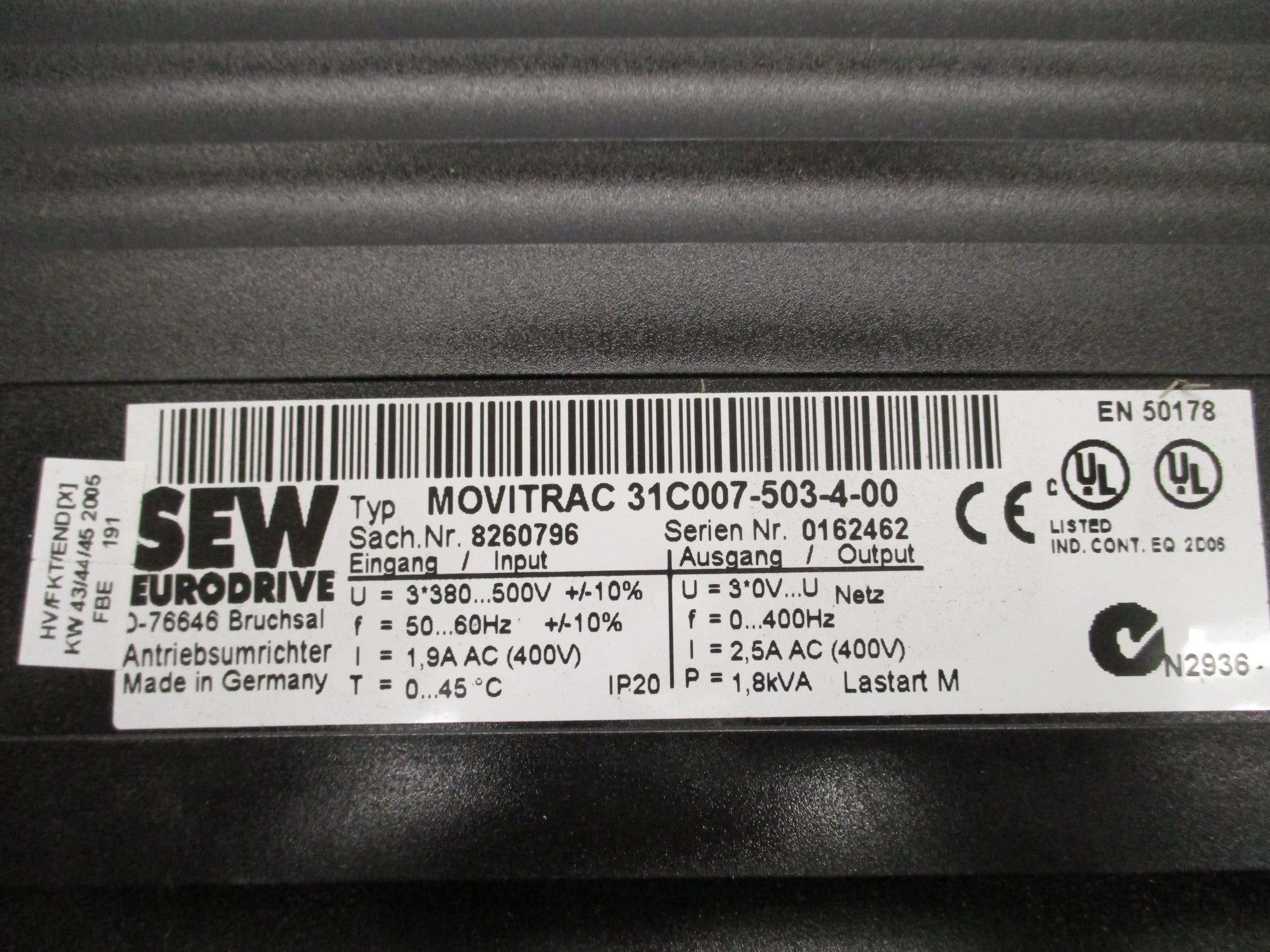 SEW EURODRIVE 31C007-503-4-00 NSMP