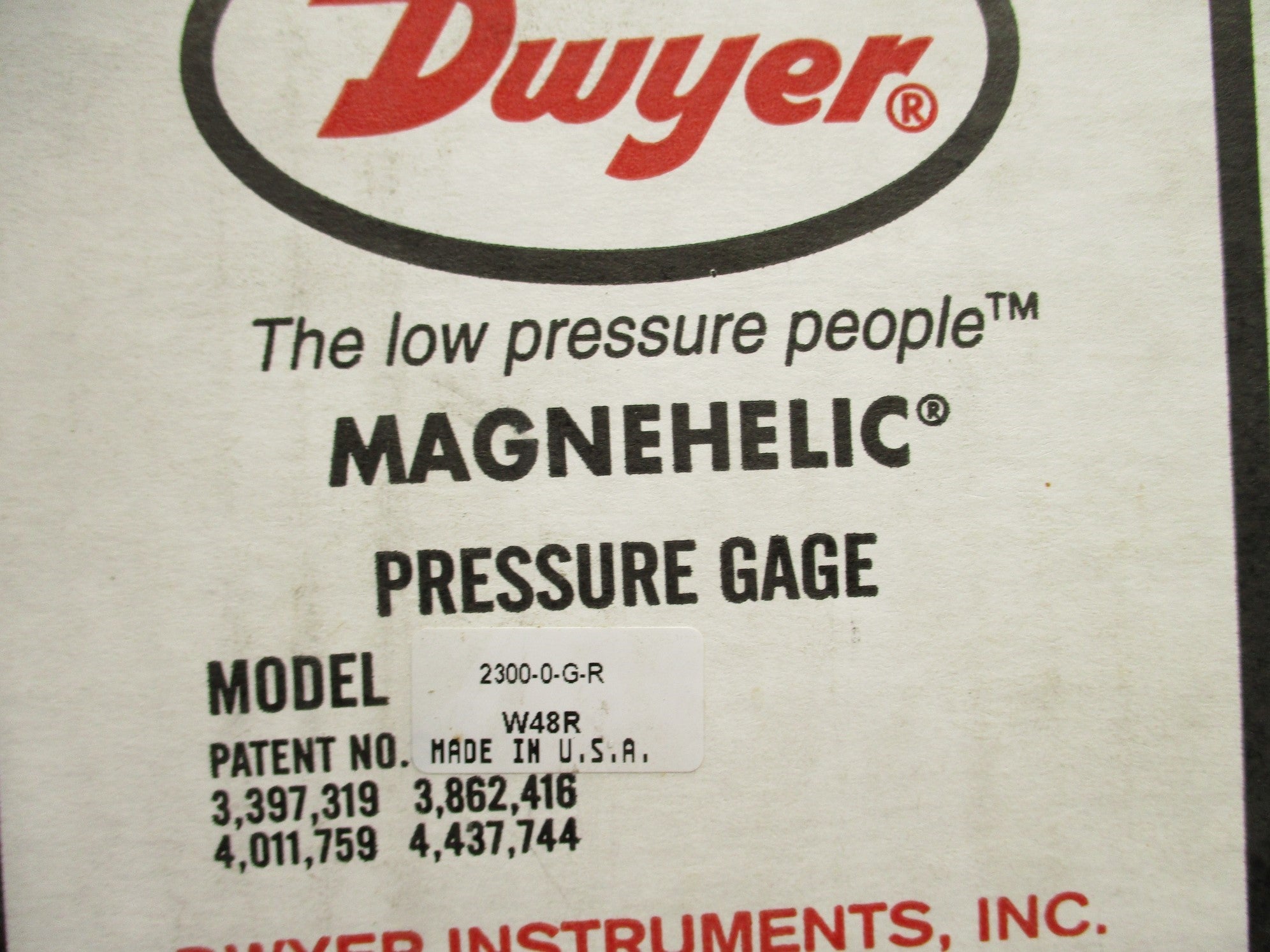 DWYER 2300-0-G-R NSMP