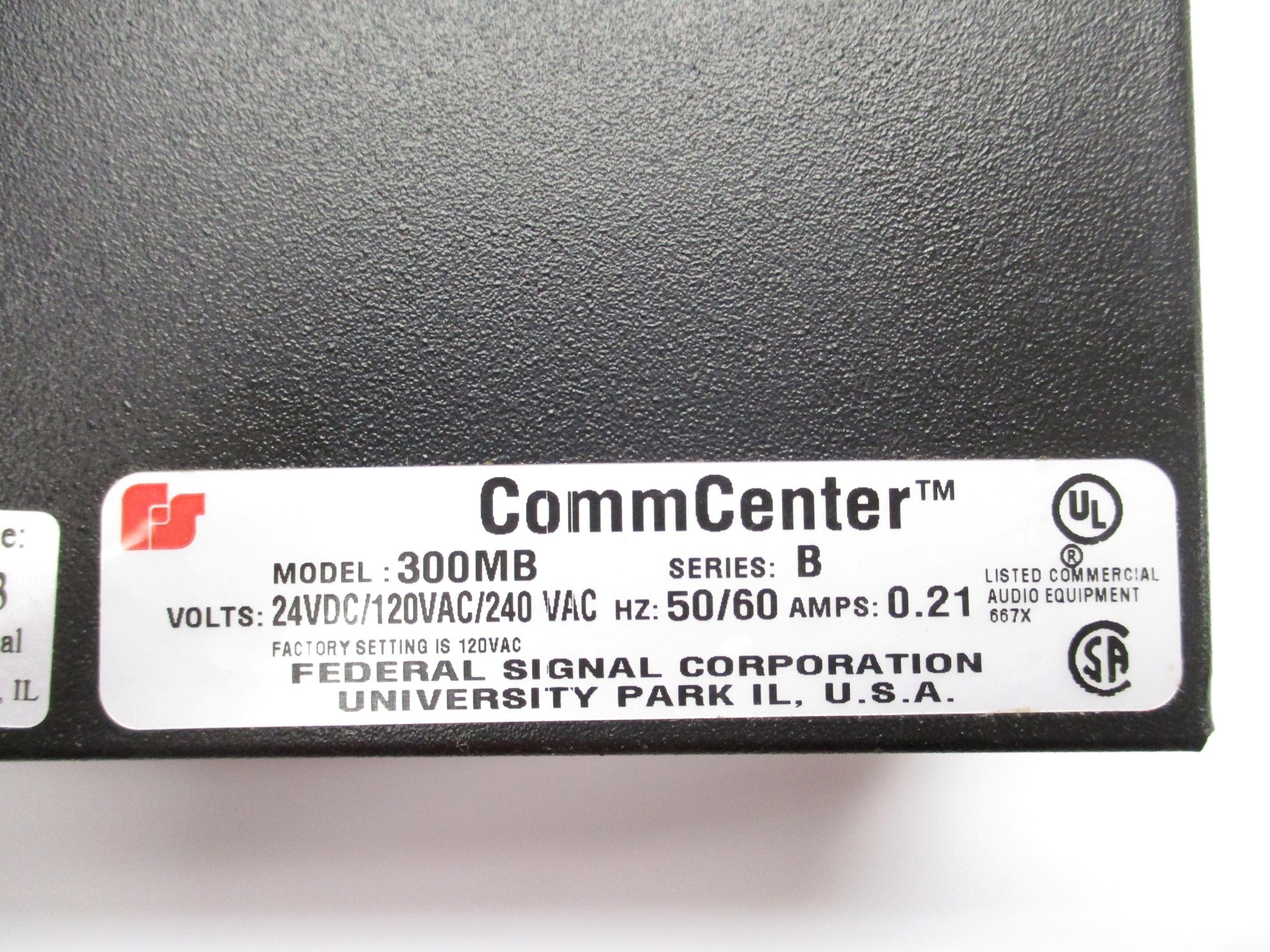 FEDERAL SIGNAL 300MB-SB SER. B NSMP