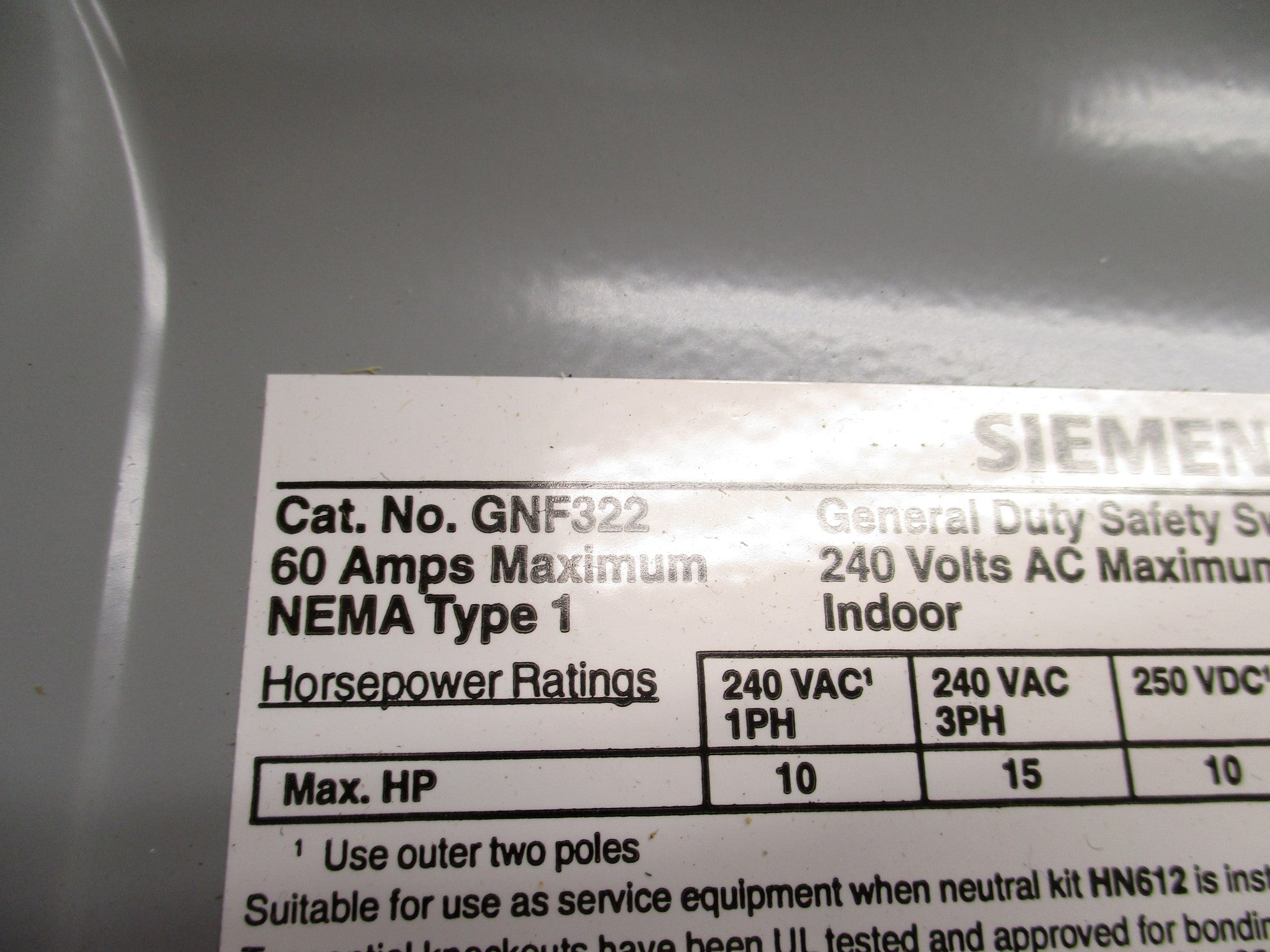 SIEMENS GNF322 NSMP