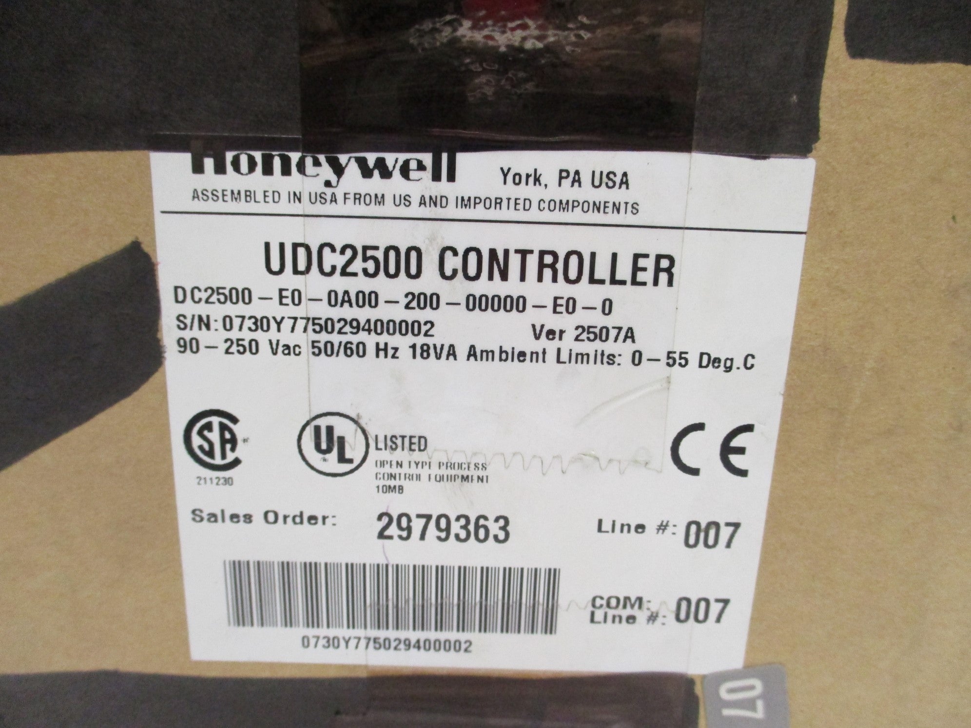 HONEYWELL DC2500-E0-0A00-200-00000-E0-0 NSMP