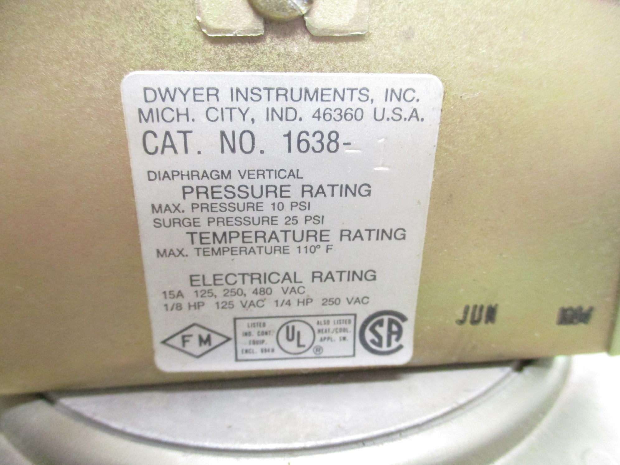 DWYER 1638-1 UNMP