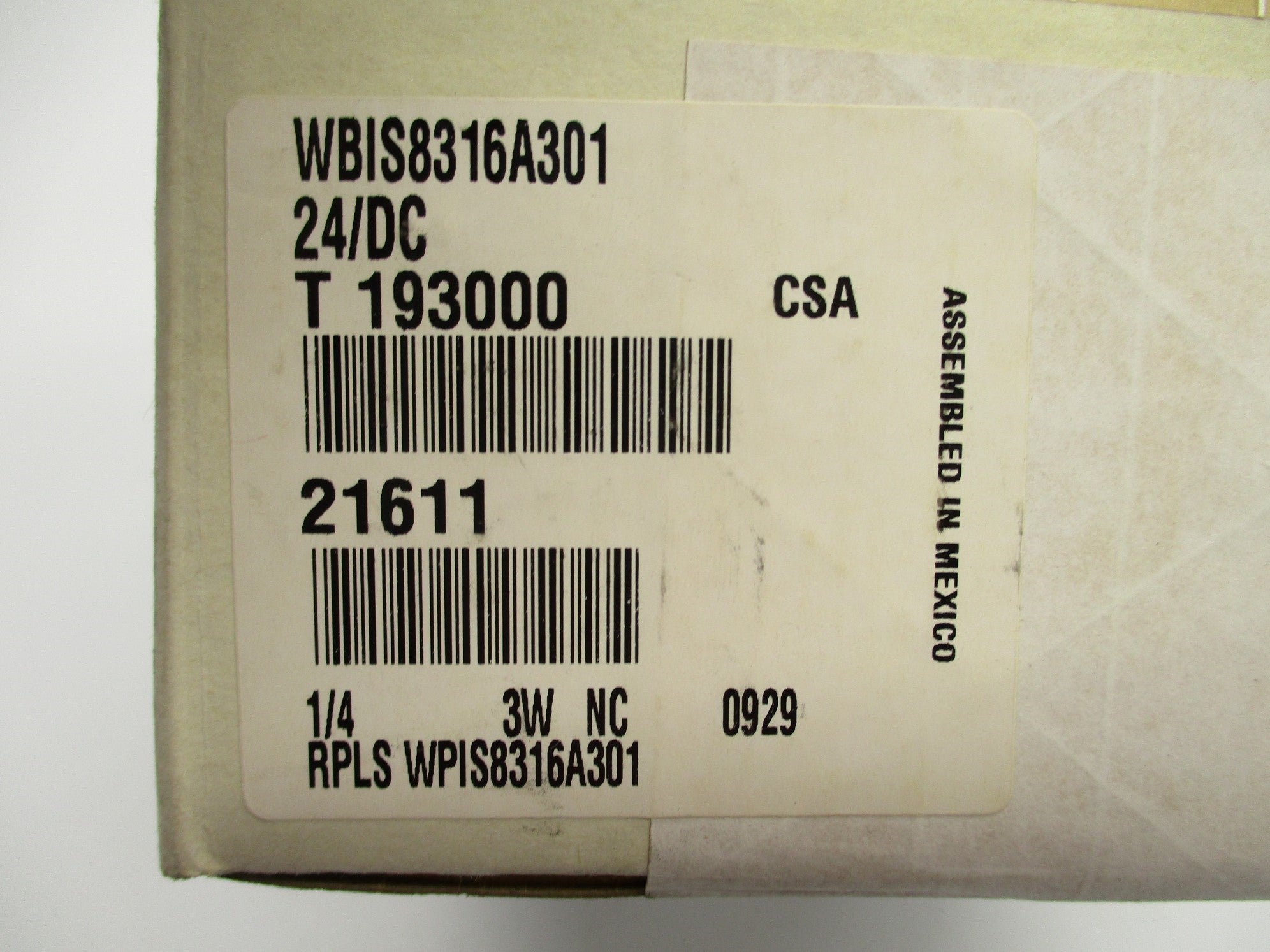 ASCO WBIS8316A301 24VDC 15-150SPI NSMP