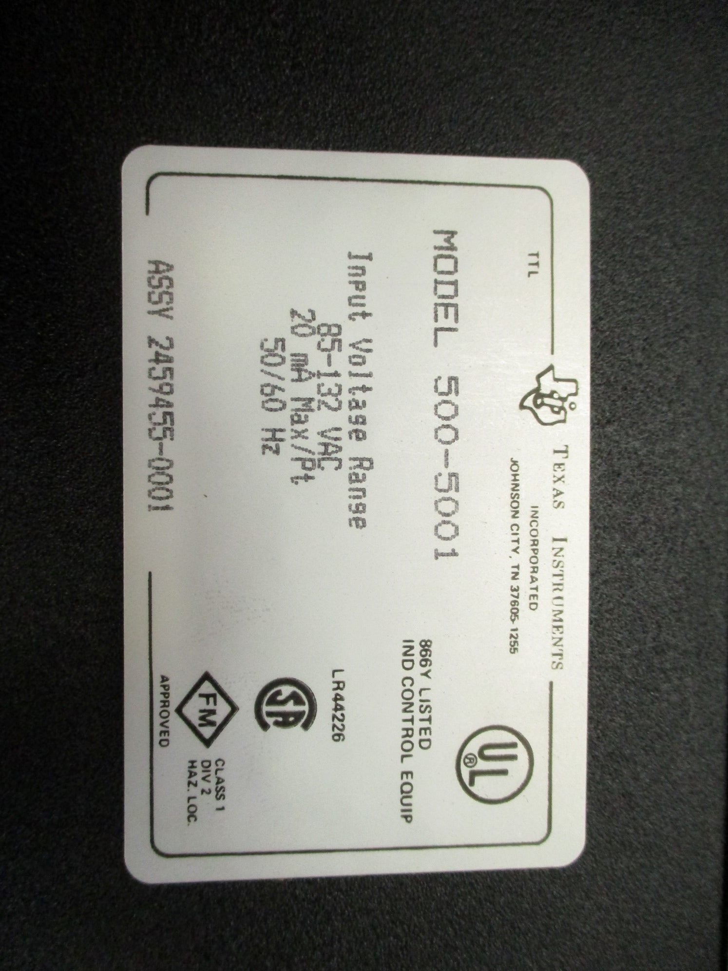 TEXAS INSTRUMENTS 500-5001 NSMP