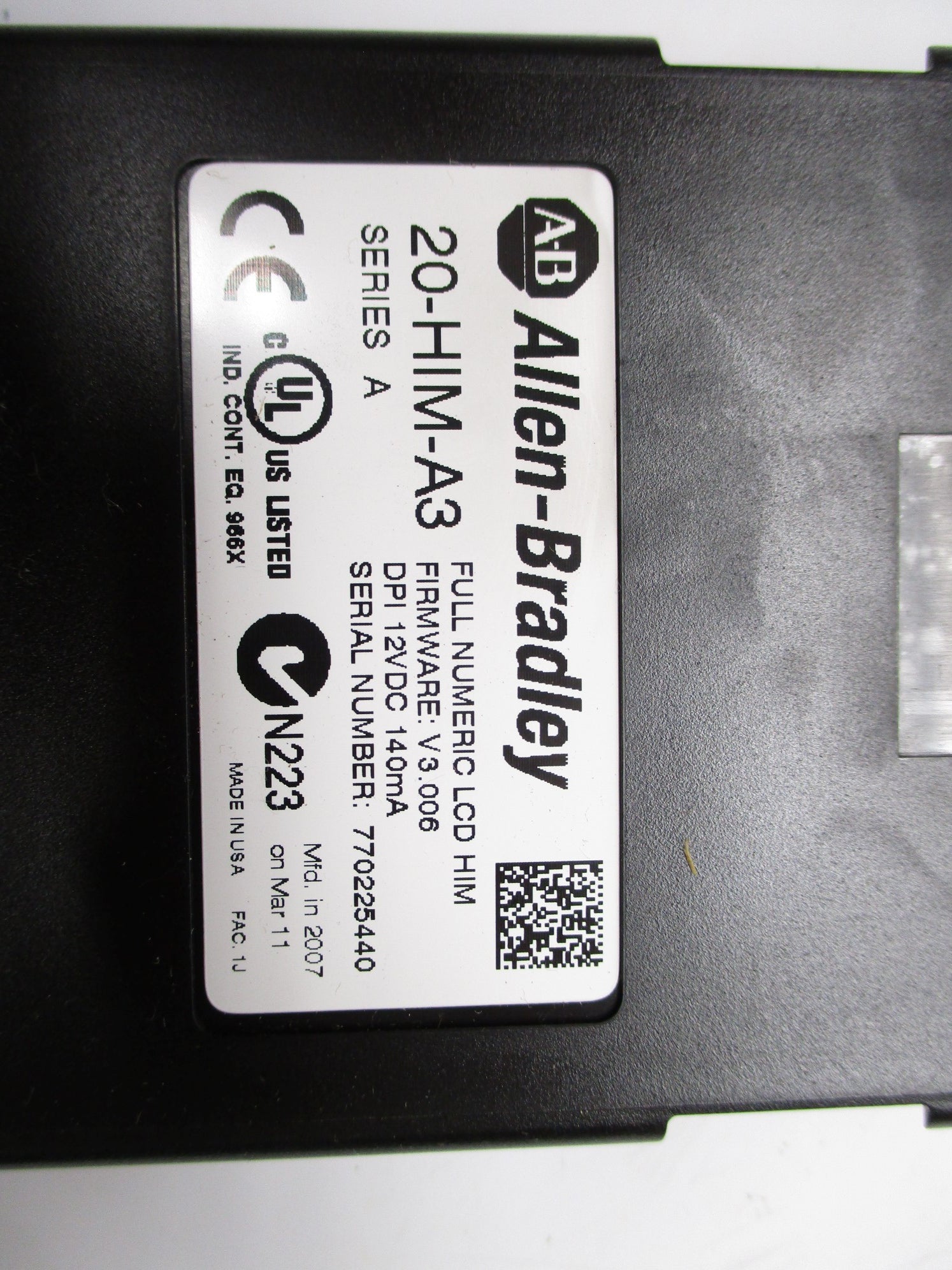 ALLEN BRADLEY 20-HIM-A3 SER. A F/W 3.006 UNMP