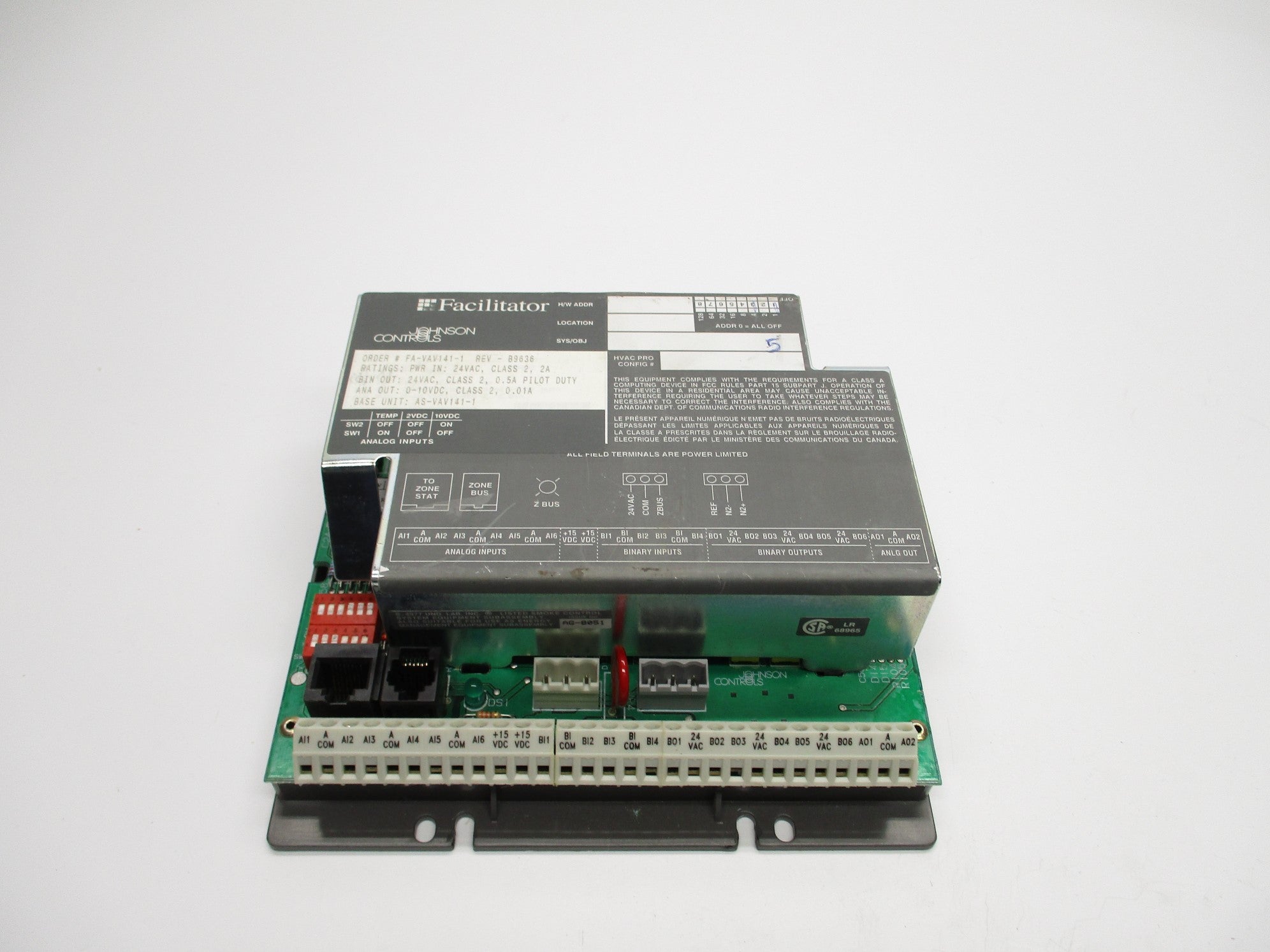 JOHNSON CONTROLS FA-VAV141-1 24VAC 2A UNMP