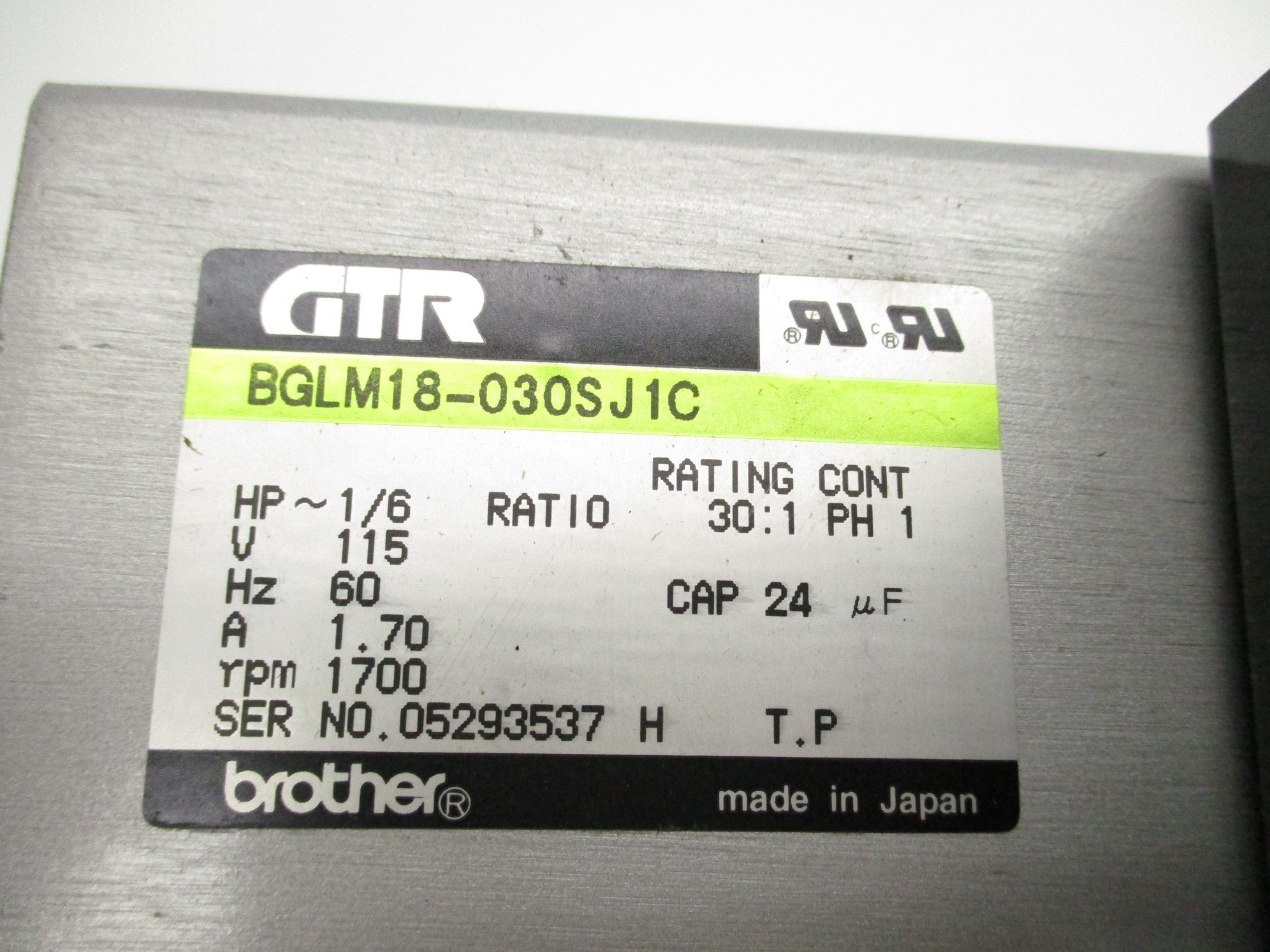 GTR BGLM18-030SJ1C (AS PICTURED) UNMP