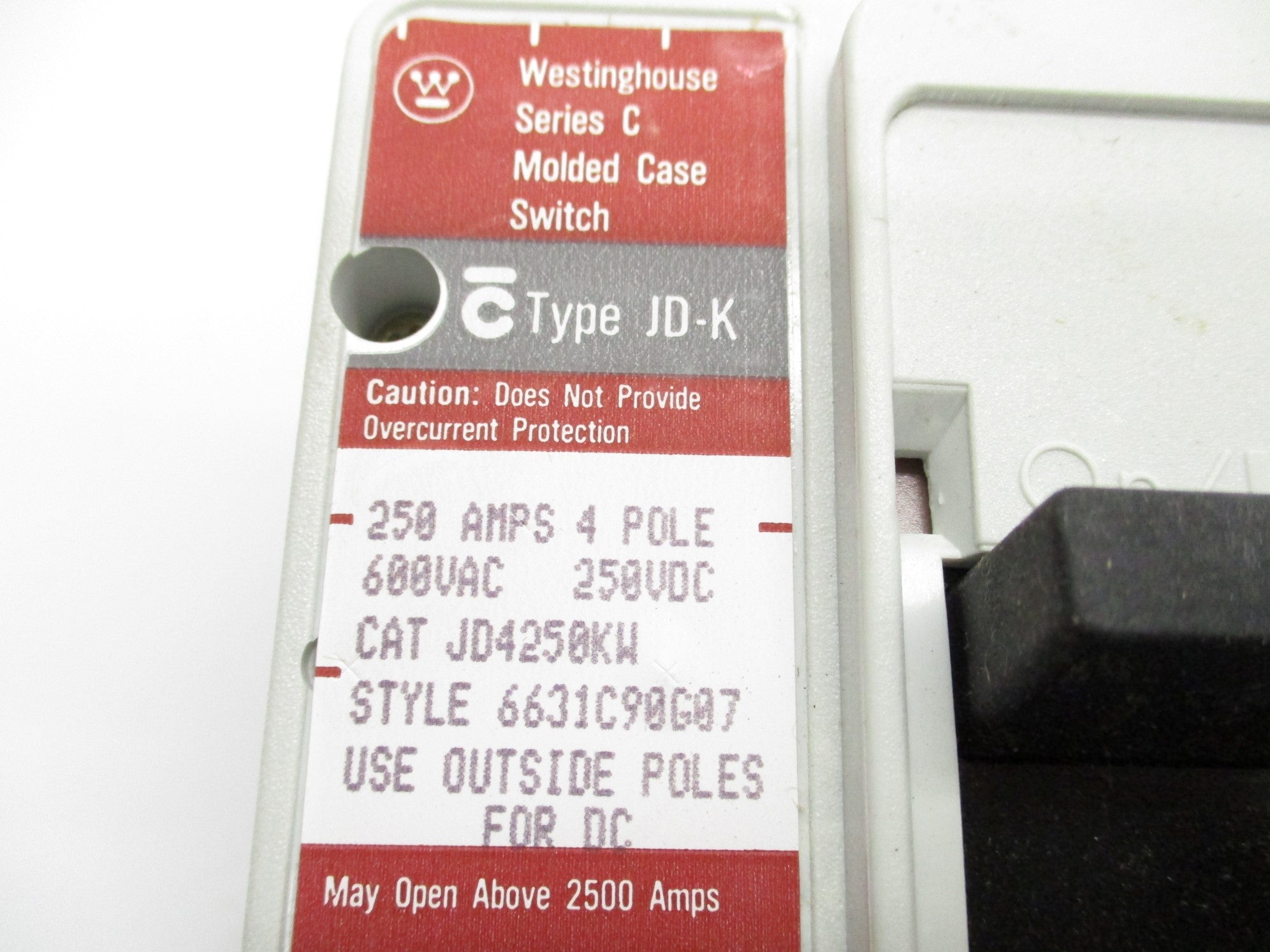 WESTINGHOUSE JD4250KW SER. C 250A 600VAC NSNP