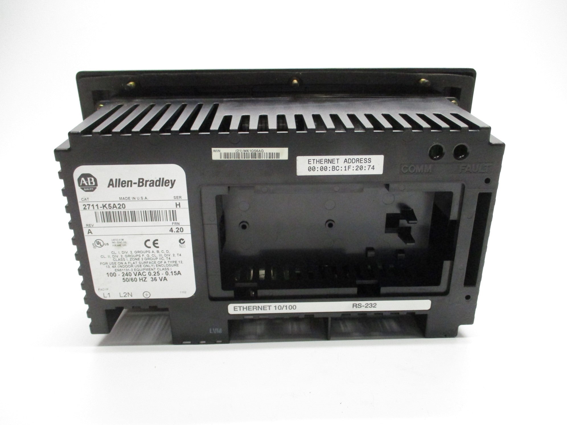 ALLEN BRADLEY 2711-K5A20 SER. H F/W 4.20 (AS PICTURED) UNMP