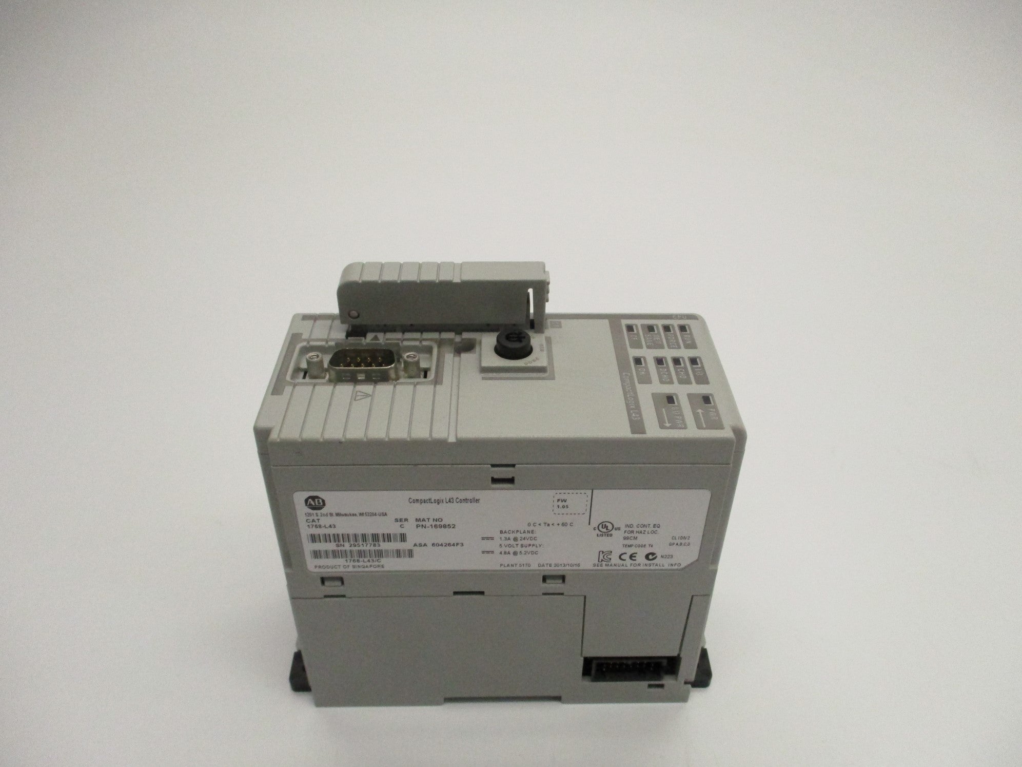 ALLEN BRADLEY 1768-L43 SER. C F/W 1.05 (NO KEY) UNMP