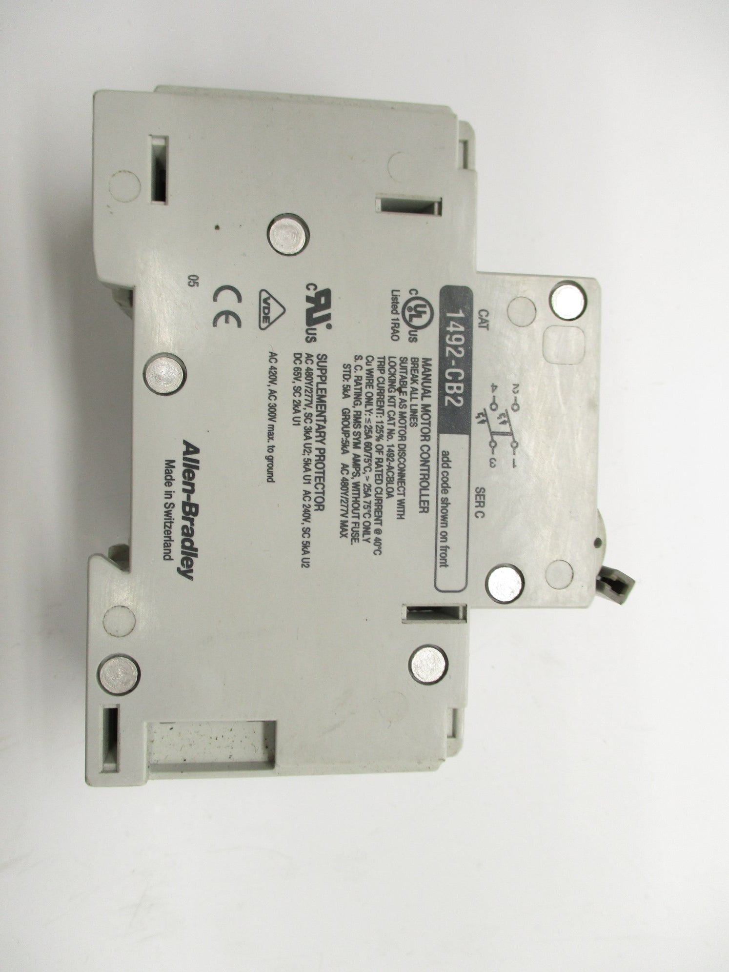 ALLEN BRADLEY 1492-CB2-G150 SER. C 15A 480/277V (AS PICTURED) UNMP