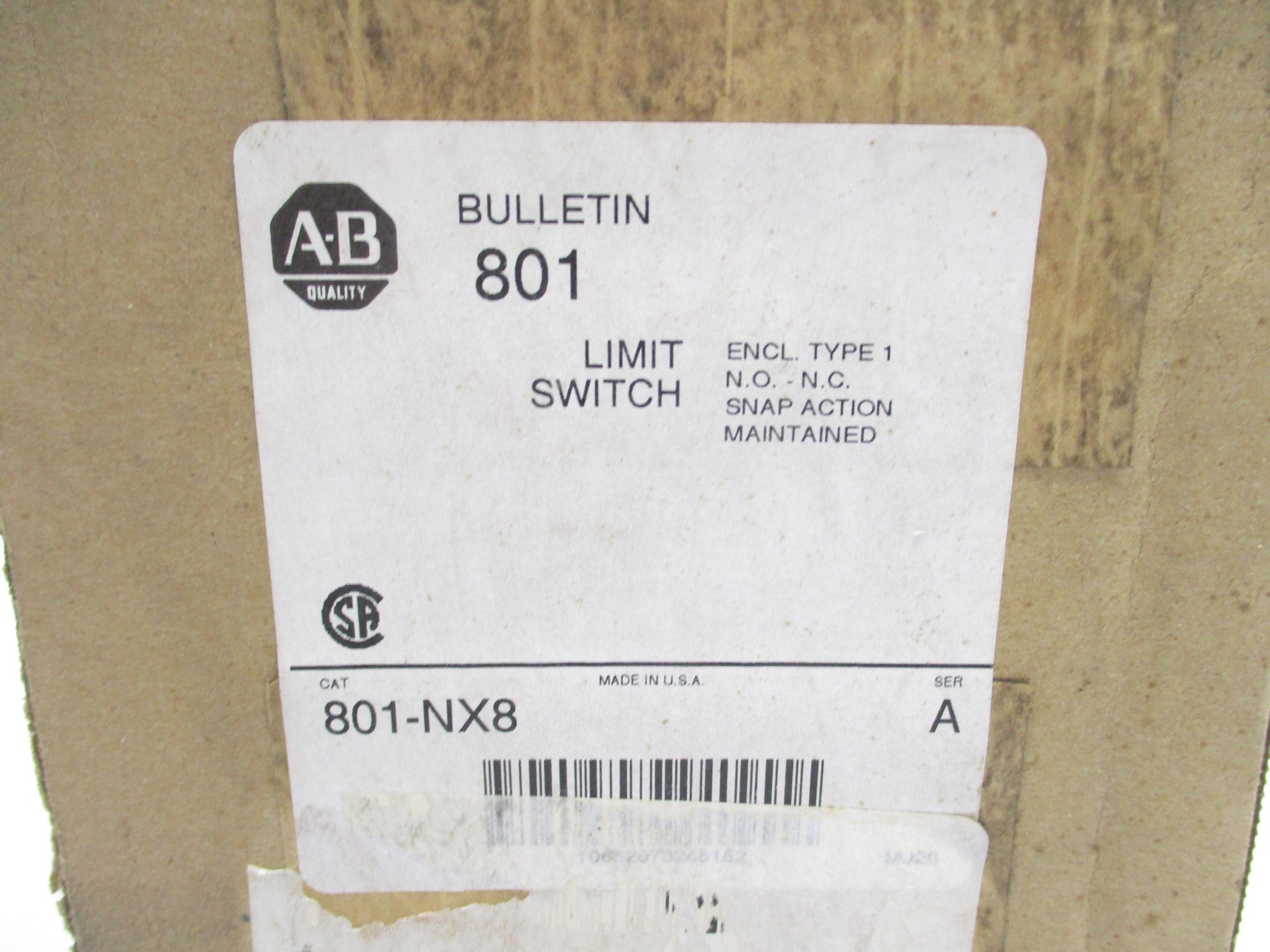 INDUSTRIAL SPARE PART 801-NX8 SER. A (BR/WH) NSFS