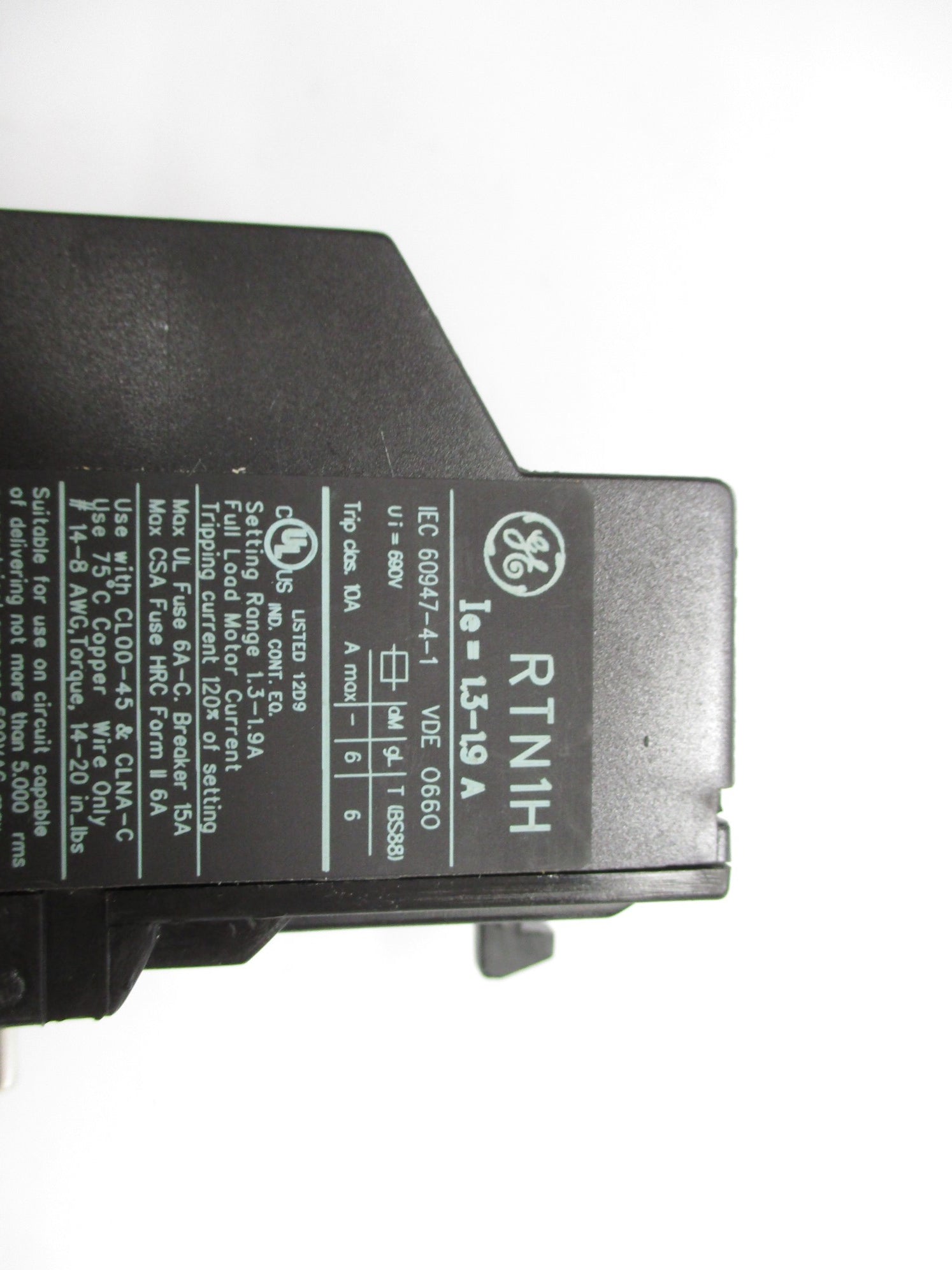 GENERAL ELECTRIC RTN1H 690V 1.3-1.9A NSMP