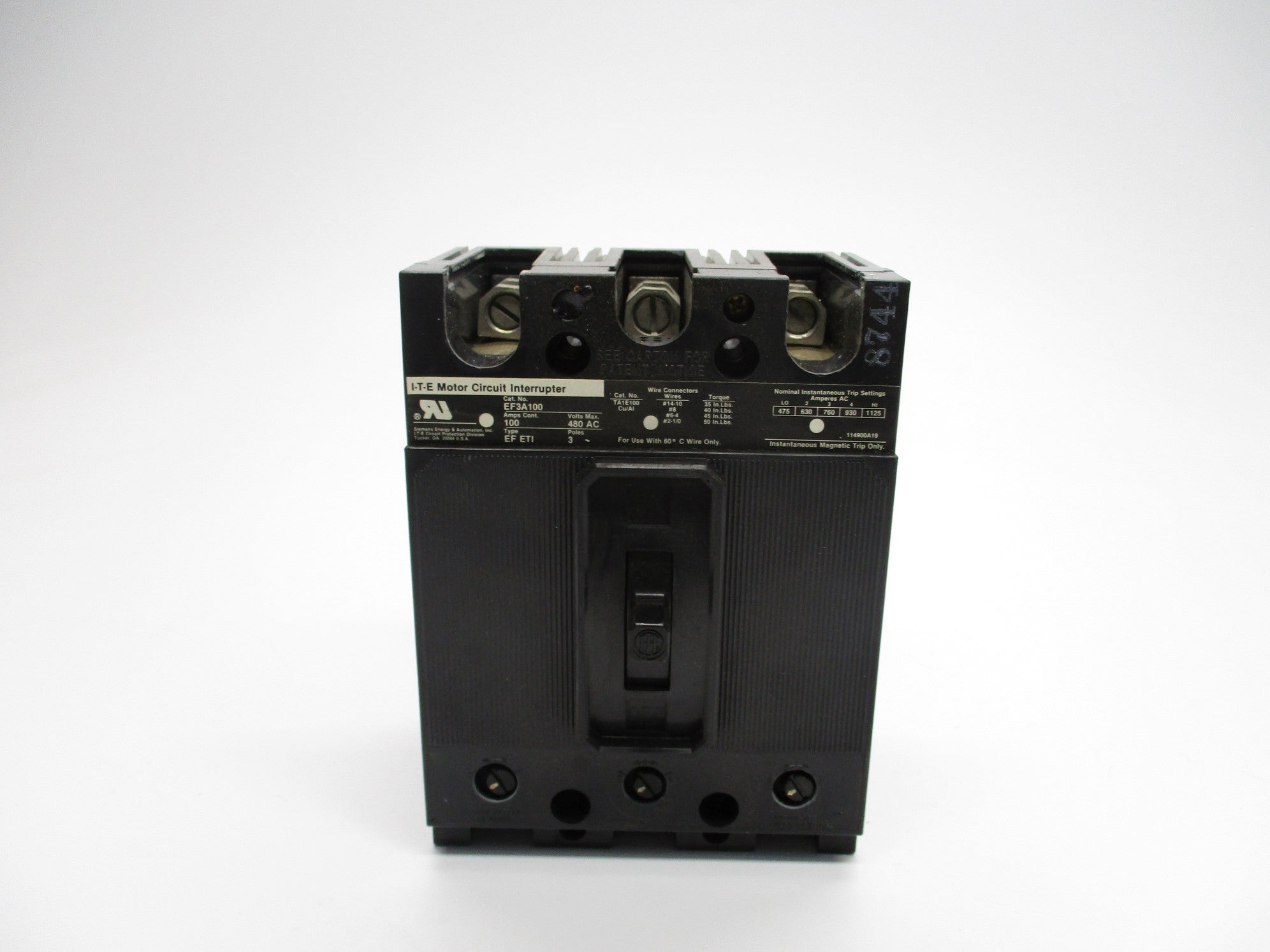 ITE EF3A100 100A 480VAC UNMP