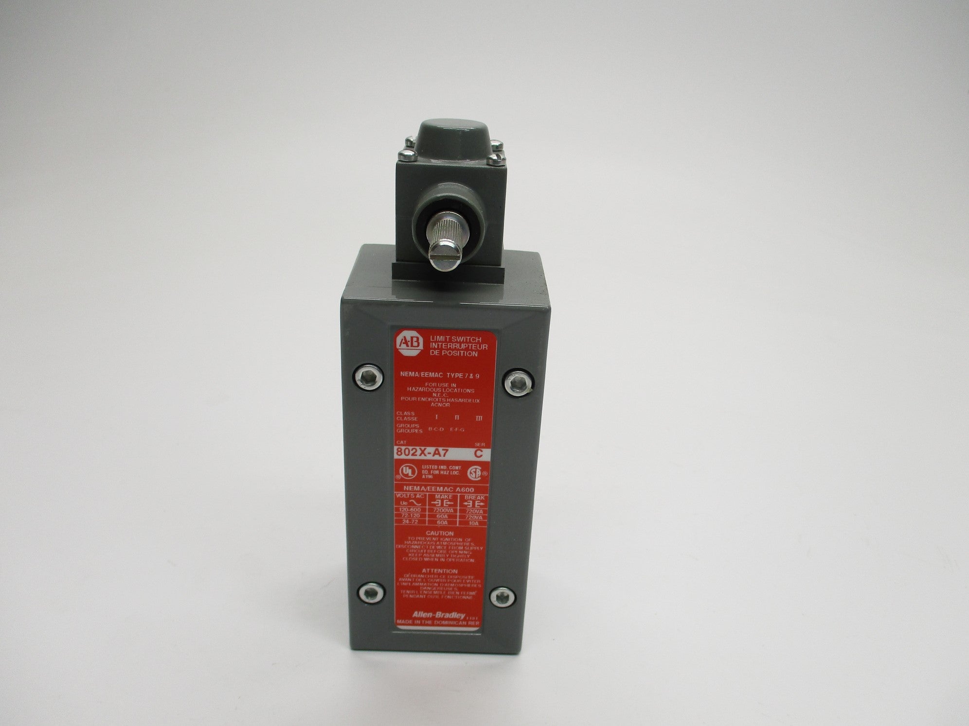 ALLEN BRADLEY 802X-A7 SER. C (WH) NSMP