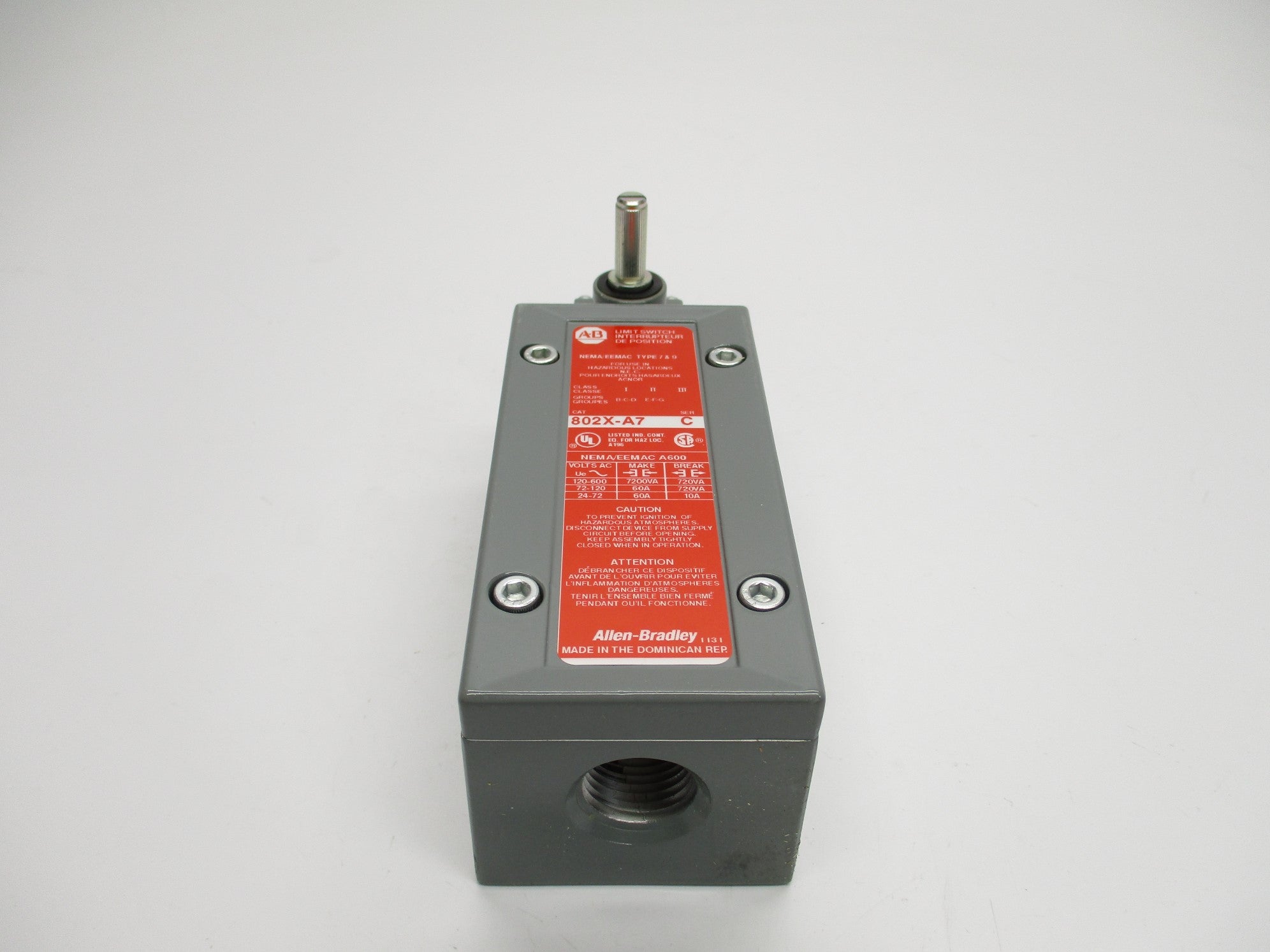 ALLEN BRADLEY 802X-A7 SER. C (WH) NSMP