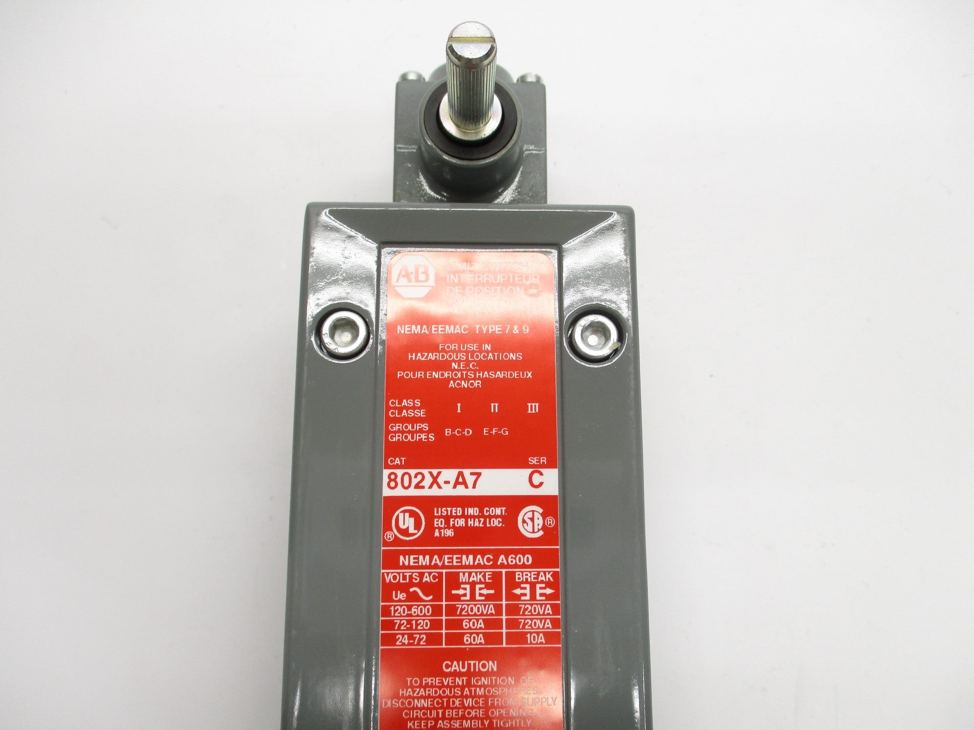 ALLEN BRADLEY 802X-A7 SER. C (WH) NSMP