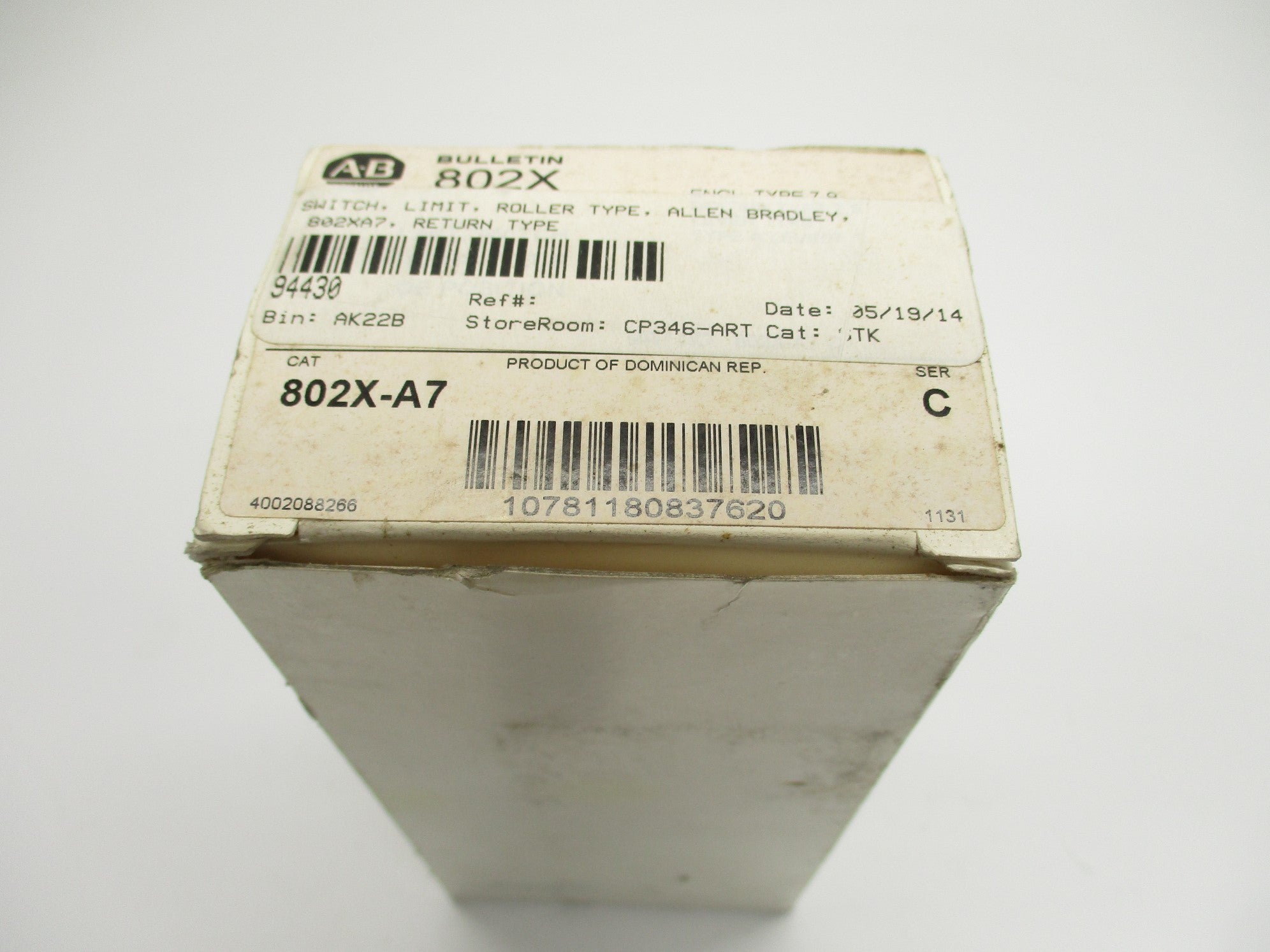 ALLEN BRADLEY 802X-A7 SER. C (WH) NSMP