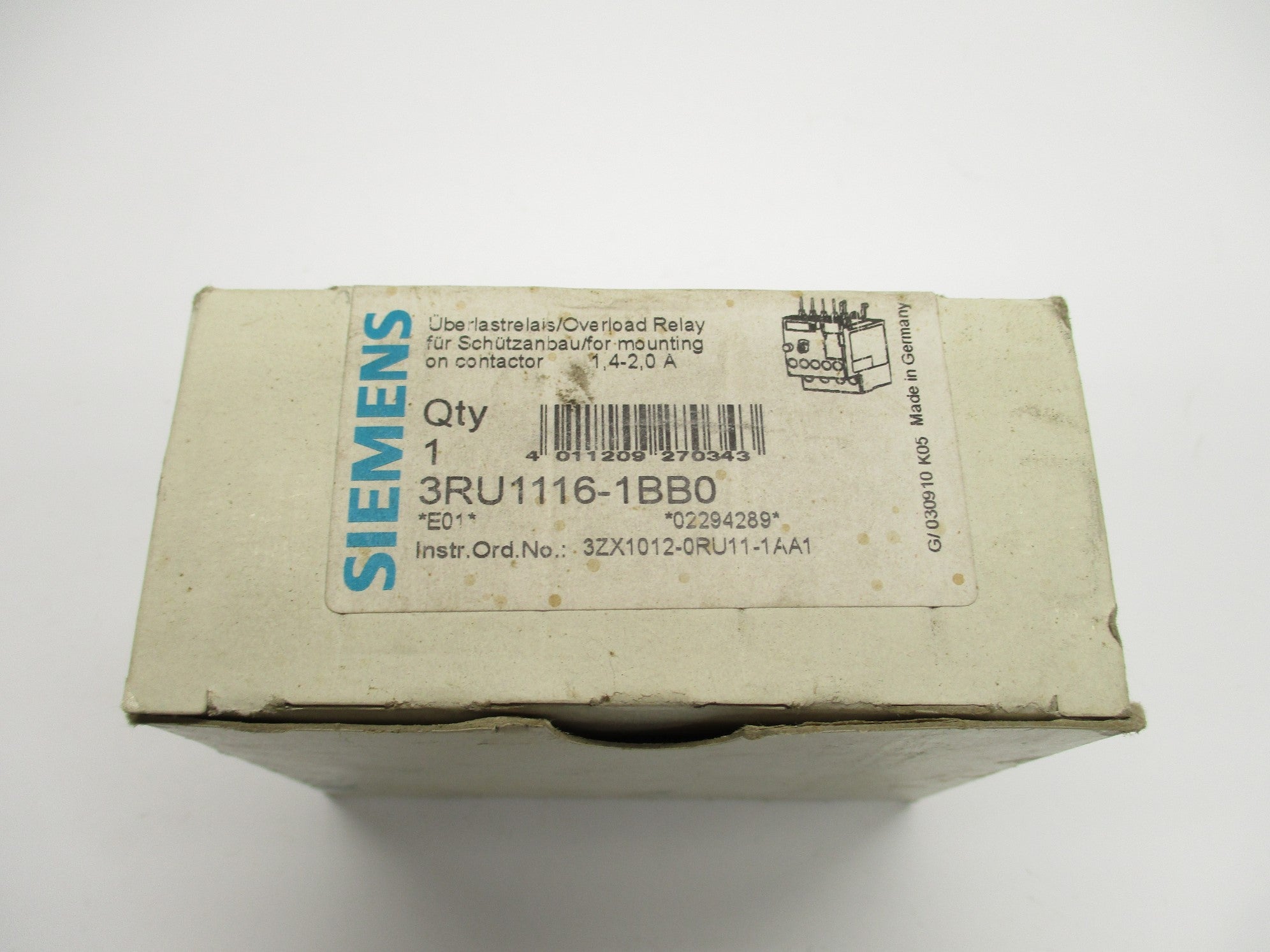SIEMENS 3RU1116-1BB0 1.4-2.0A NSMP