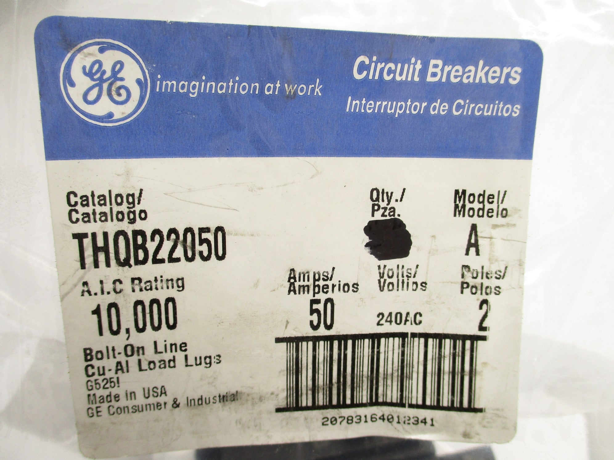 GENERAL ELECTRIC THQB22050 50A 240VAC NSNP