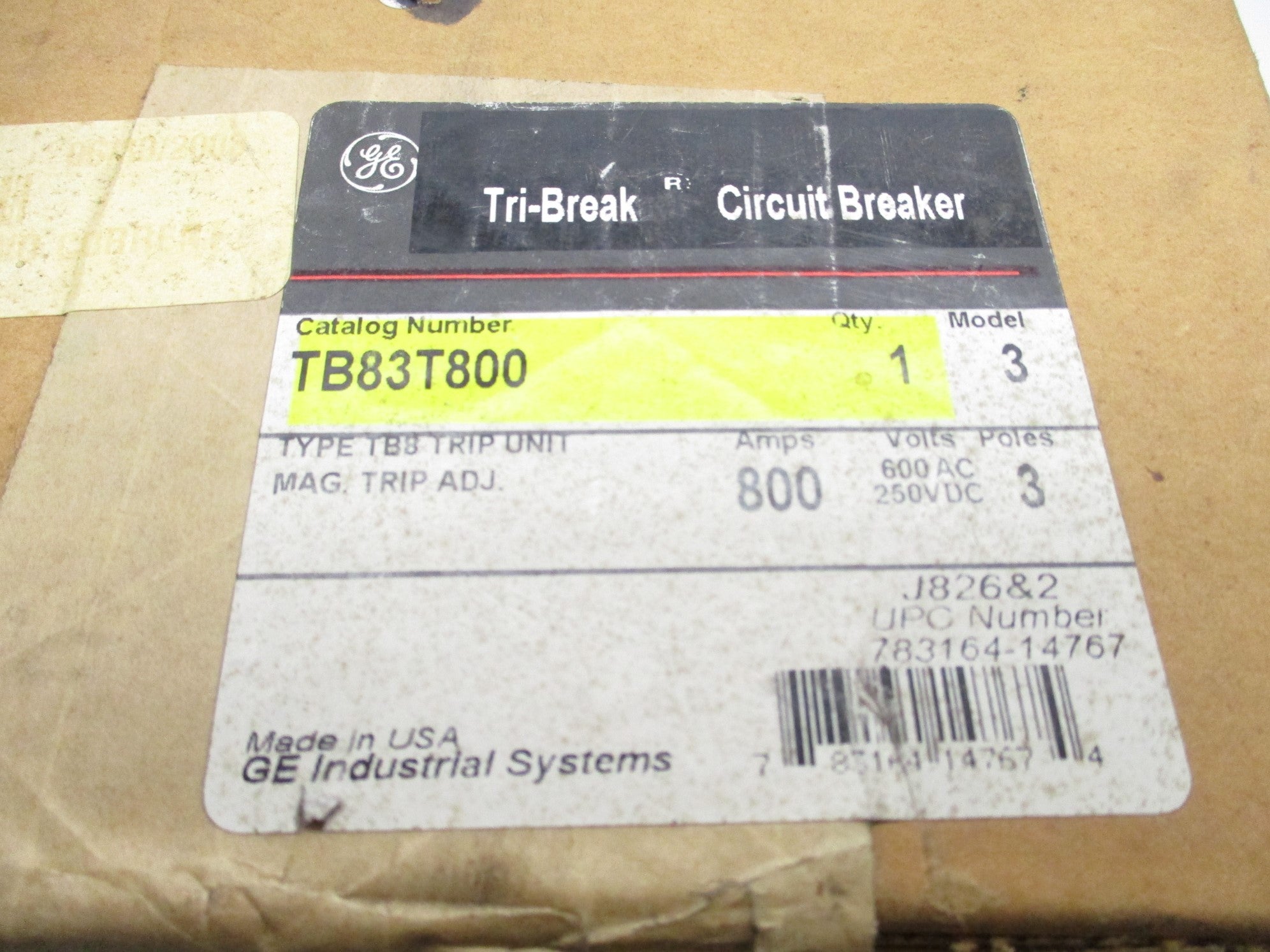 GENERAL ELECTRIC TB83T800 NSFS