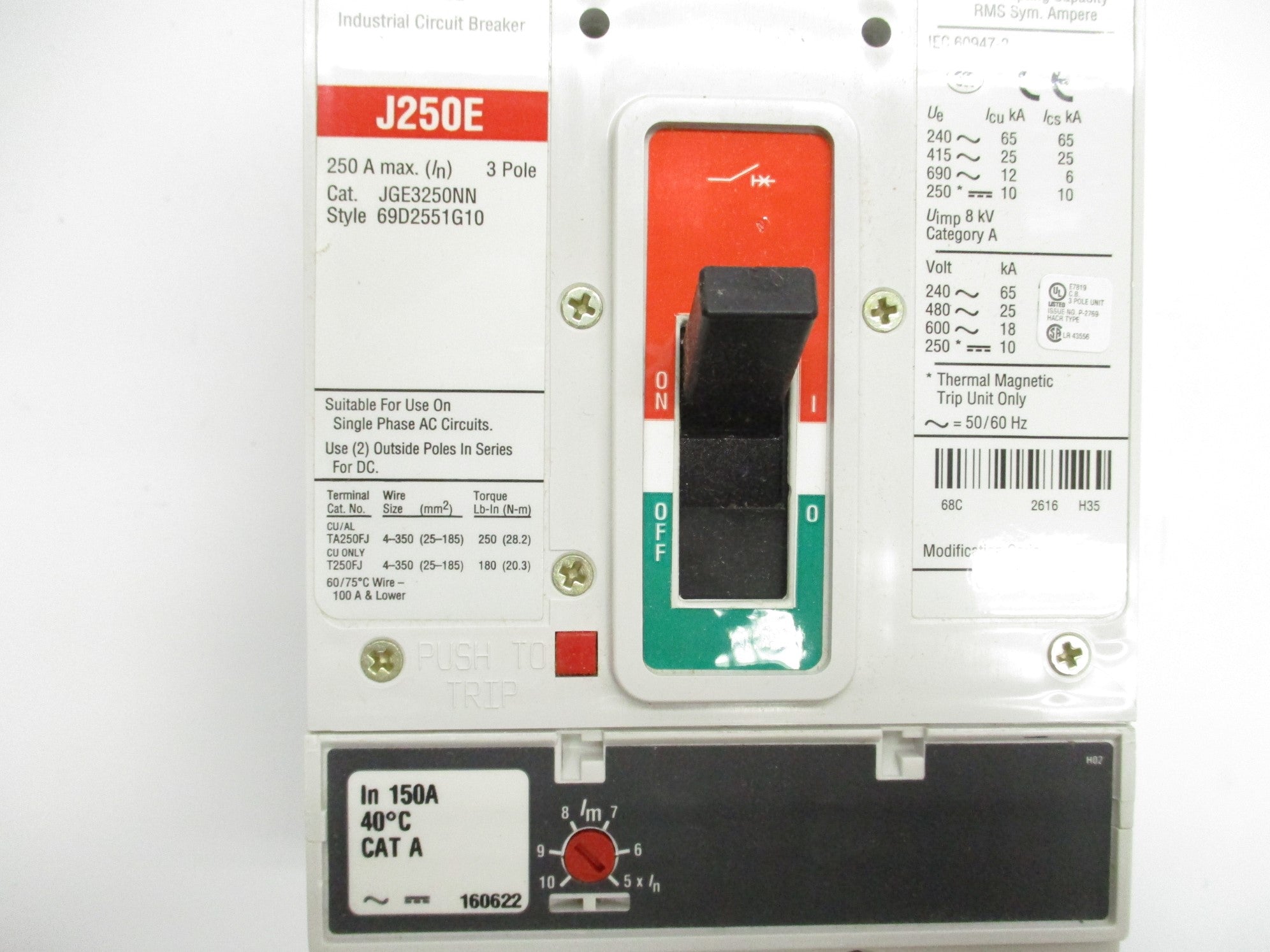 EATON JGE3150FAG 150A 690VAC (WHITE) NSMP