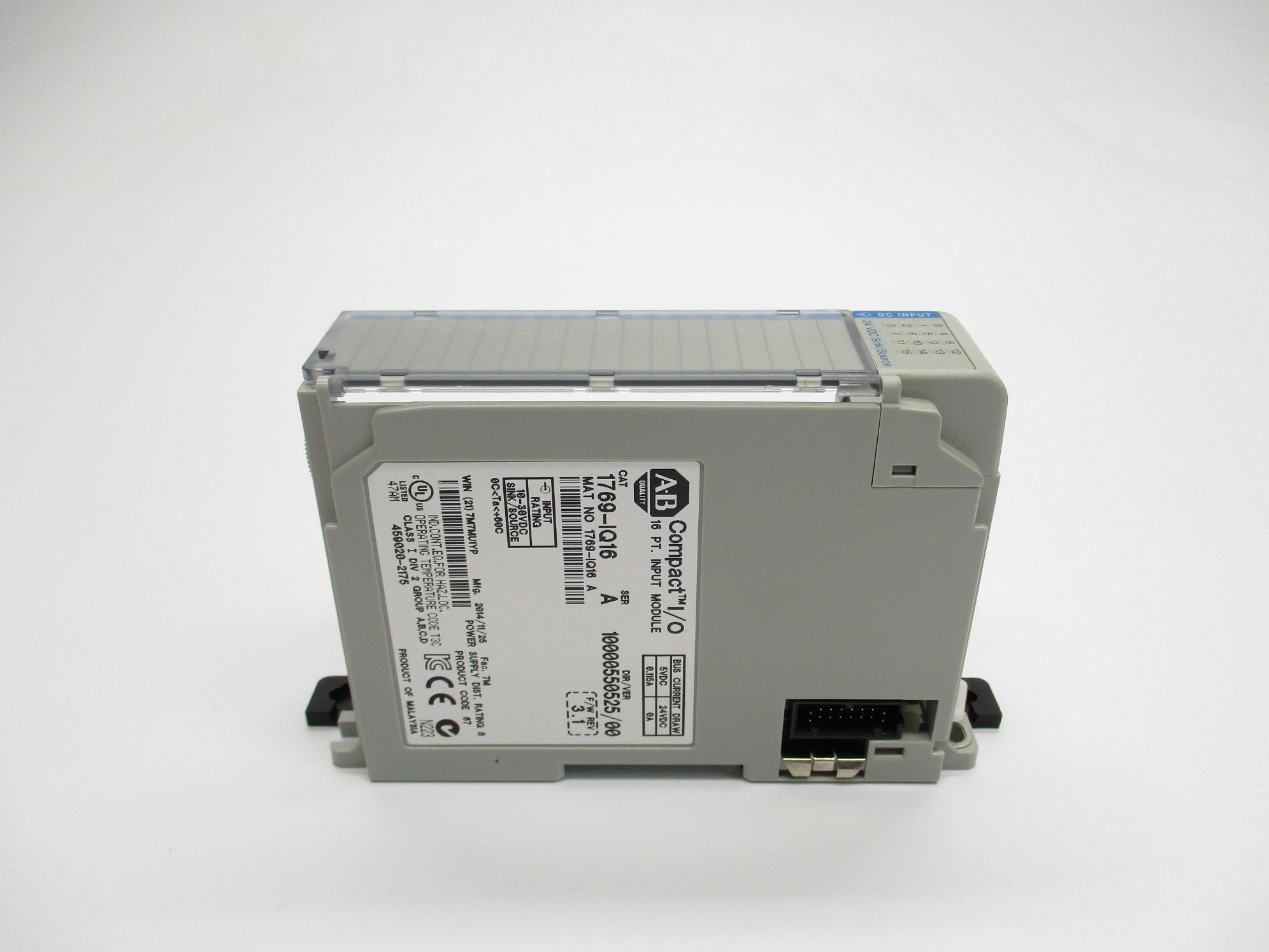 ALLEN BRADLEY 1769-IQ16 SER. A F/W 3.1 (NO TERMINAL) NSNP