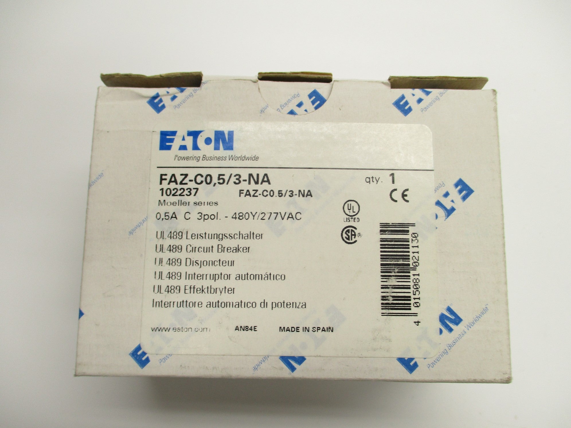 EATON FAZ-C0.5/3-NA 0.5A 480/277VAC NSMP