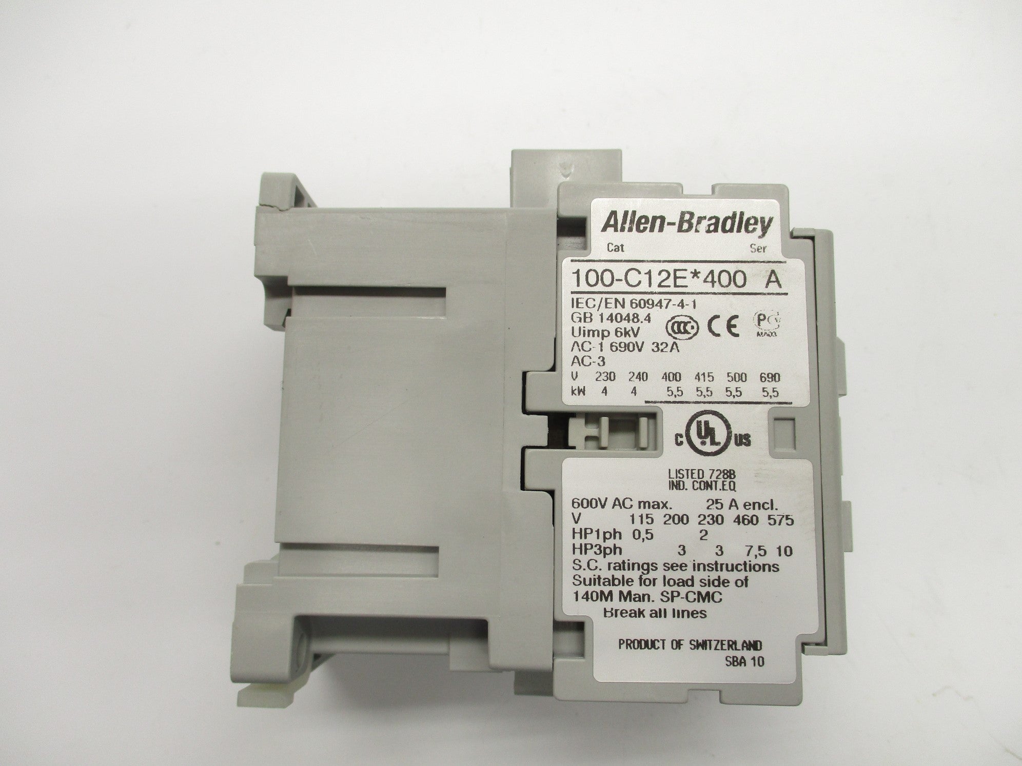 ALLEN BRADLEY 100-C12EJ400 SER. A 24VDC (BR/WH) NSMP