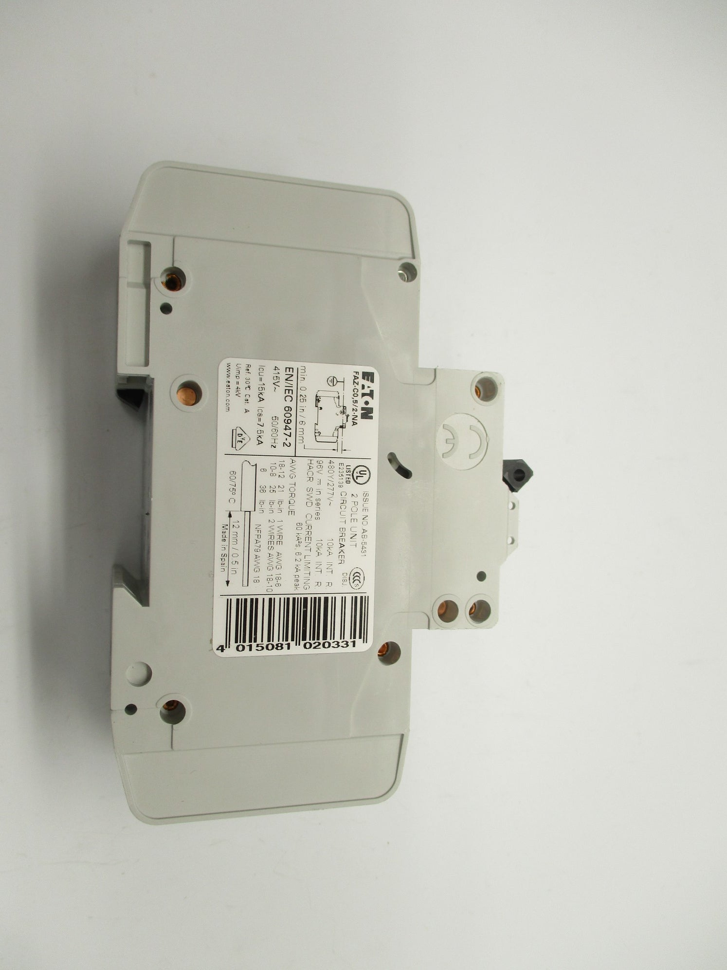 EATON FAZ-C0.5/2-NA 0.5A 480/277VAC NSMP