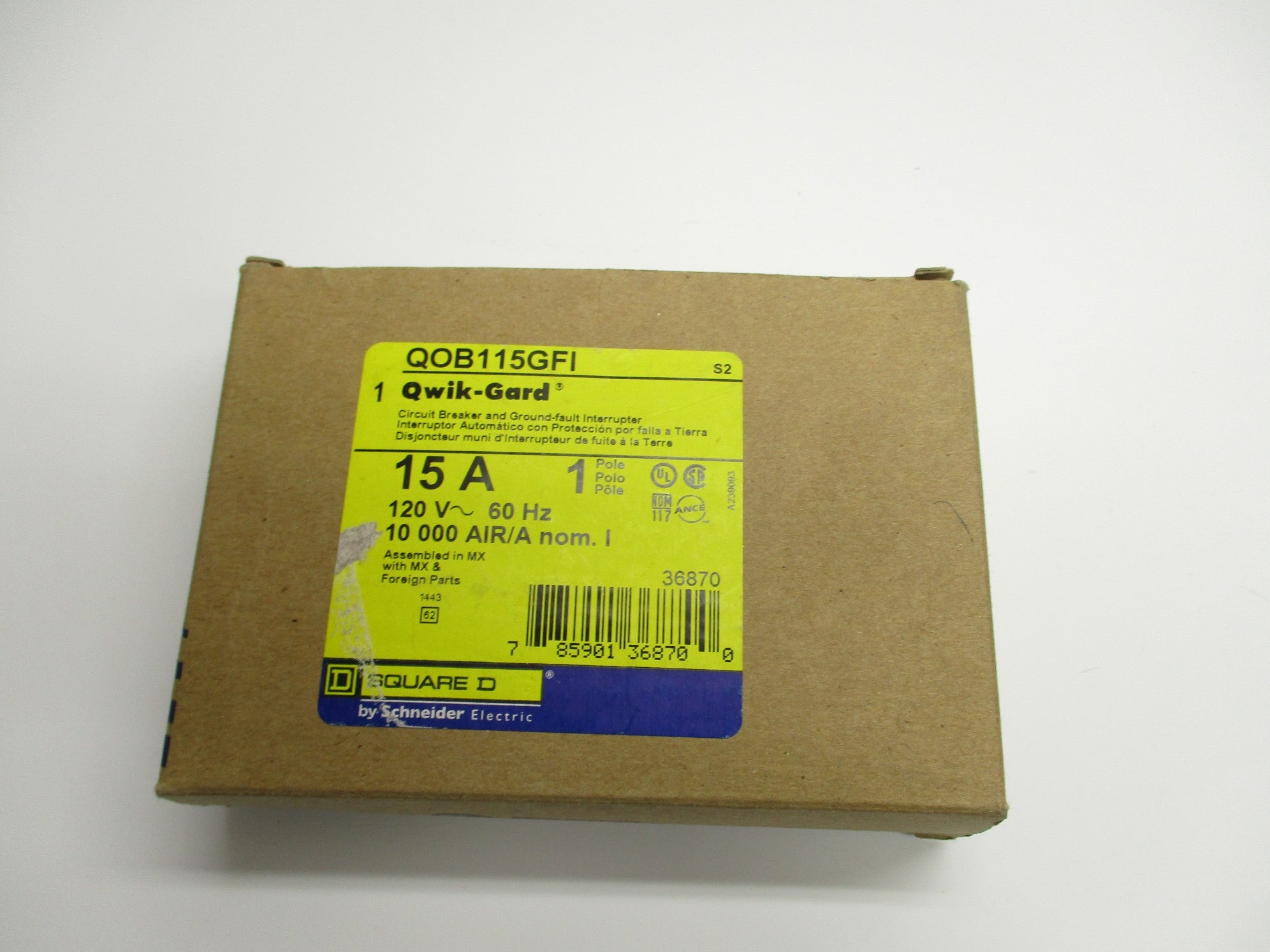 SQUARE D QOB115GFI 120V 15A NSMP