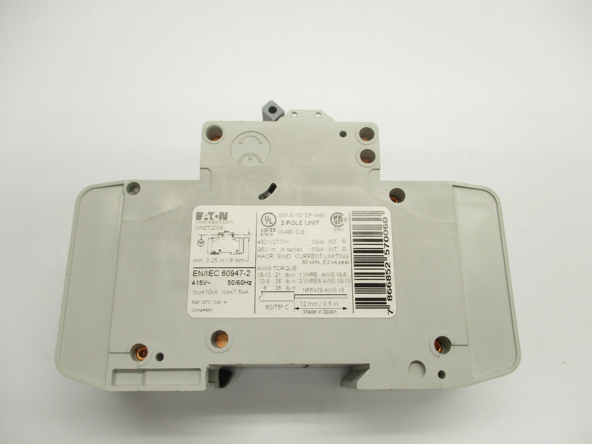 EATON WMZT2D08 8A 480/277V NSNP