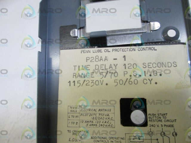 PENN OIL FAILURE CUTOUT CONTROL P28AA-1 *USED*