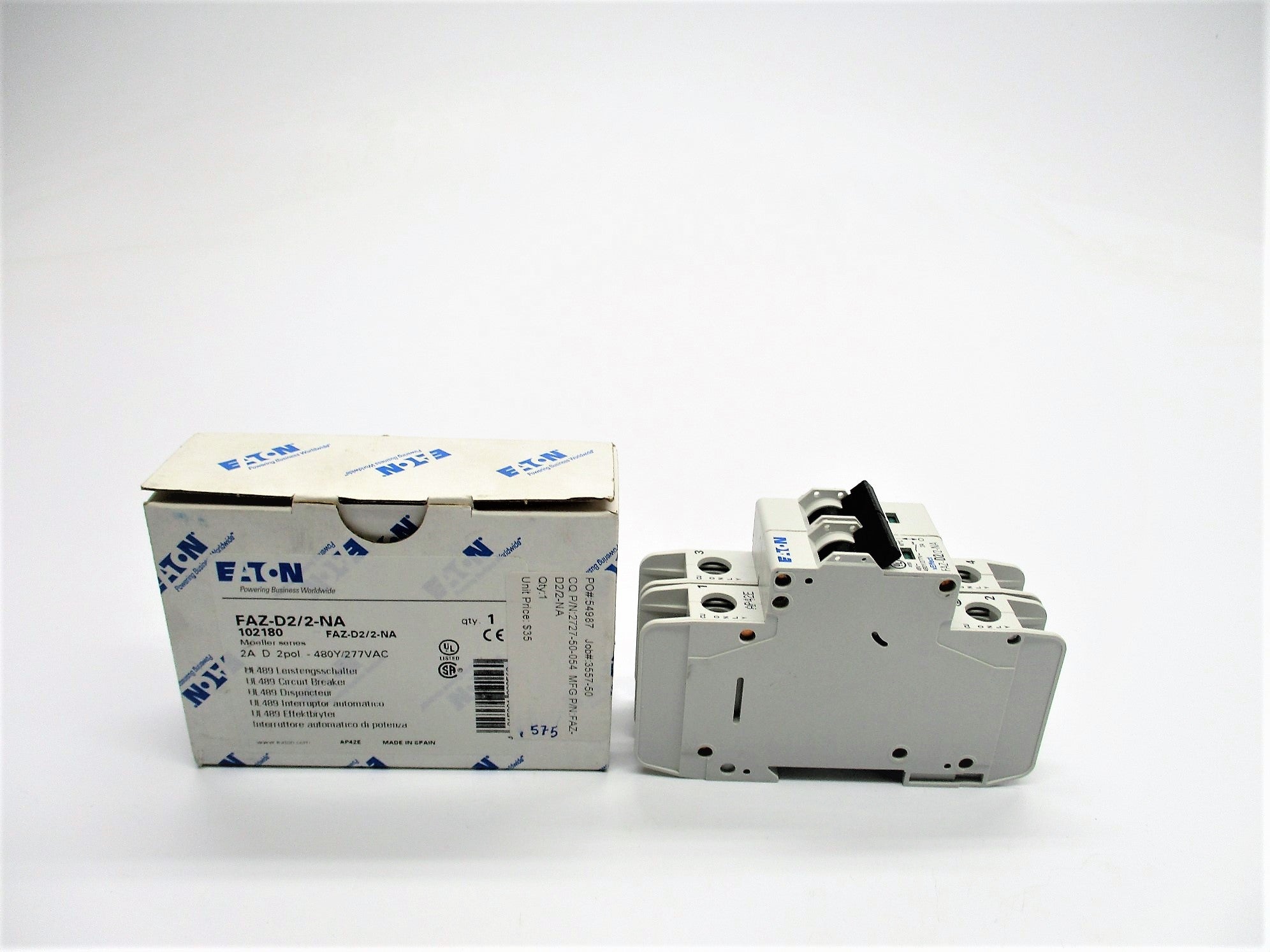 EATON FAZ-D2/2-NA 2A 480/277VAC NSMP