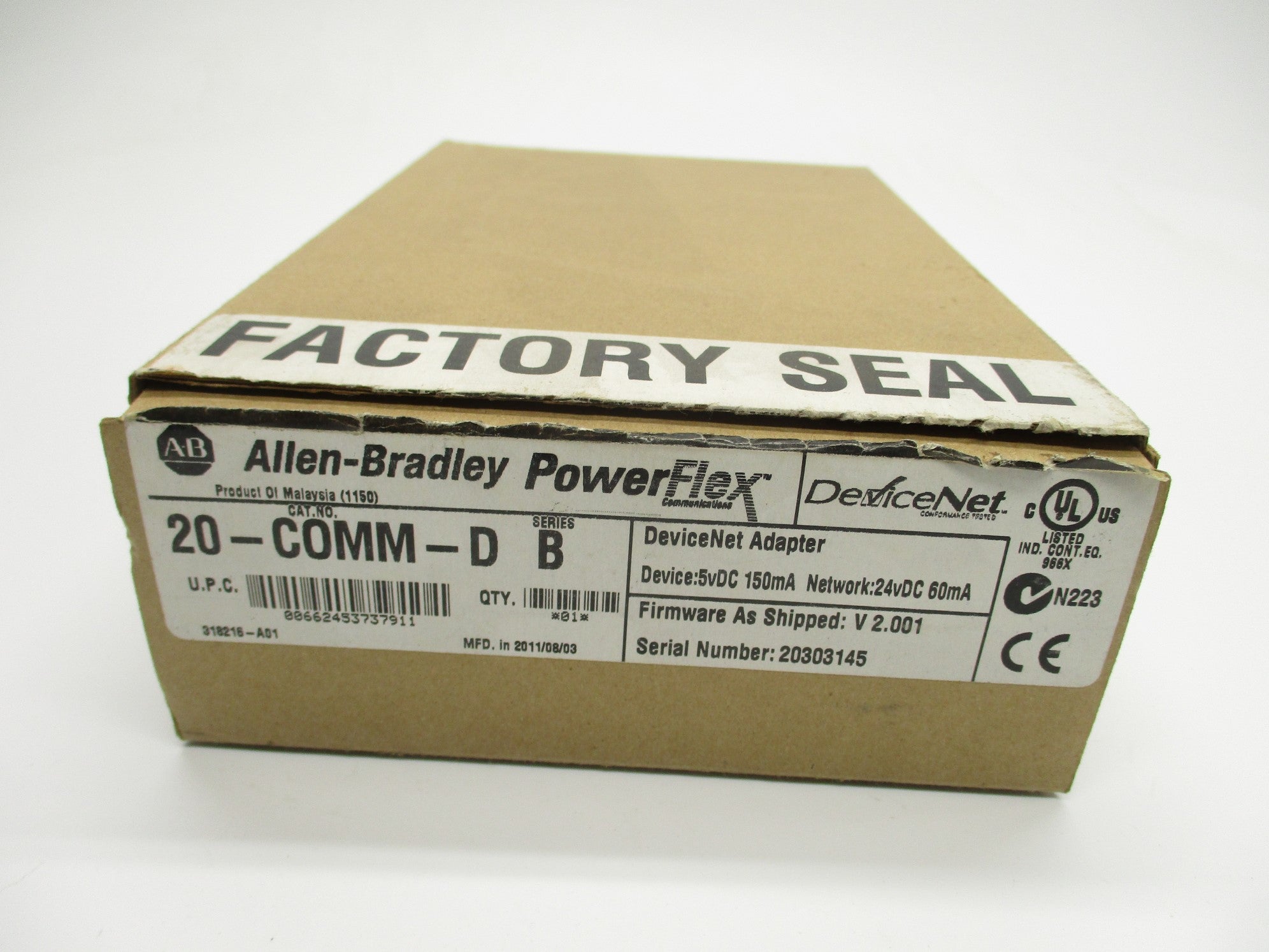ALLEN BRADLEY 20-COMM-D SER. B 24VDC F/W V2.001 NSMP