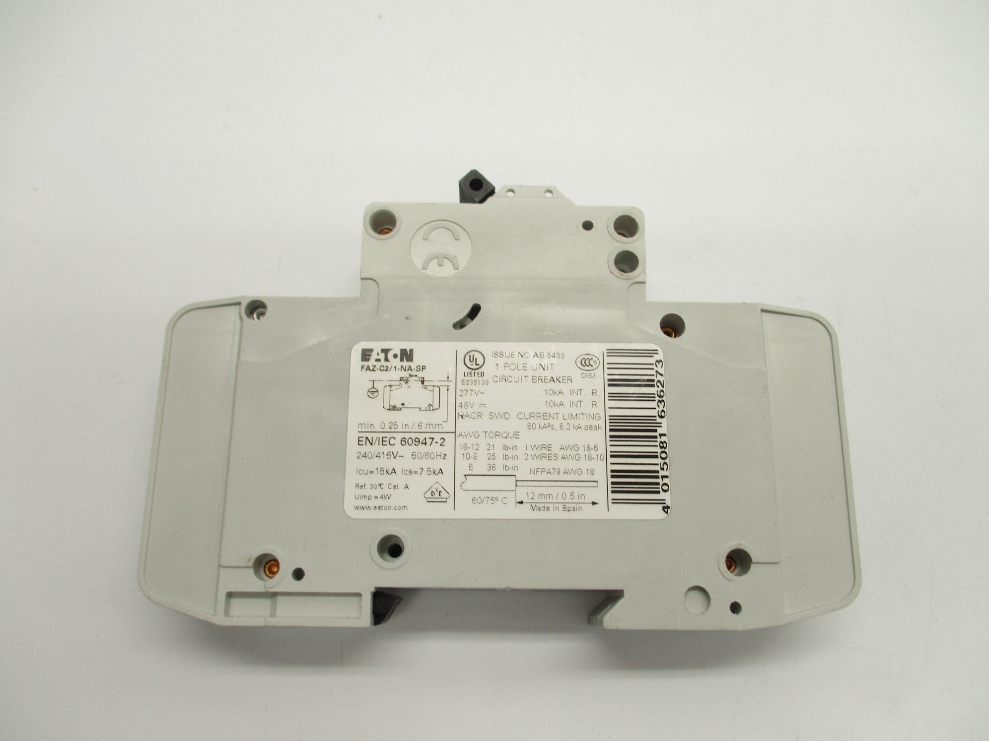 EATON FAZ-C3/1-NA-SP 3A 277V NSNP