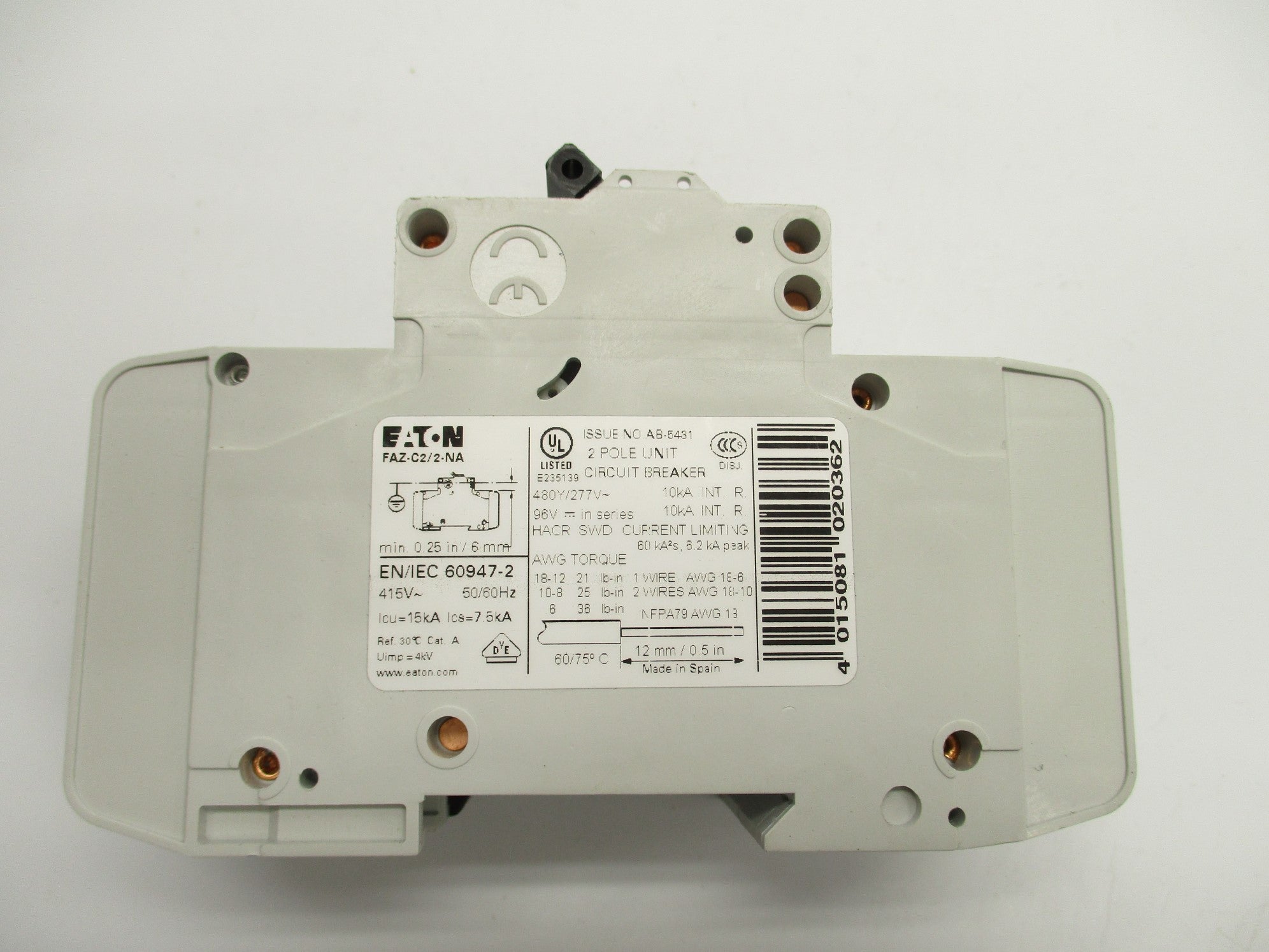 EATON FAZ-C2/2-NA 2A 480/277V NSNP