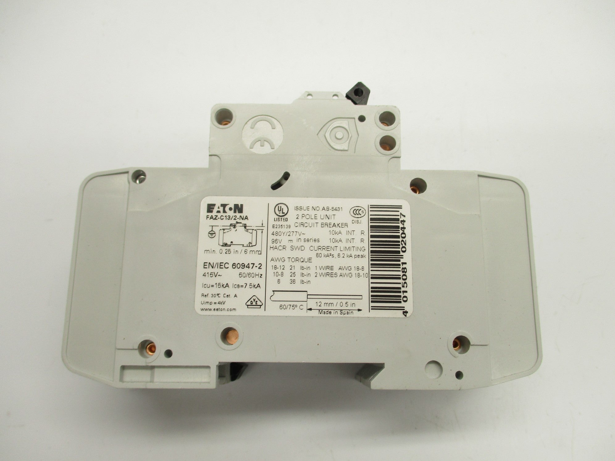 EATON FAZ-C13/2-NA 13A 480/277V NSNP