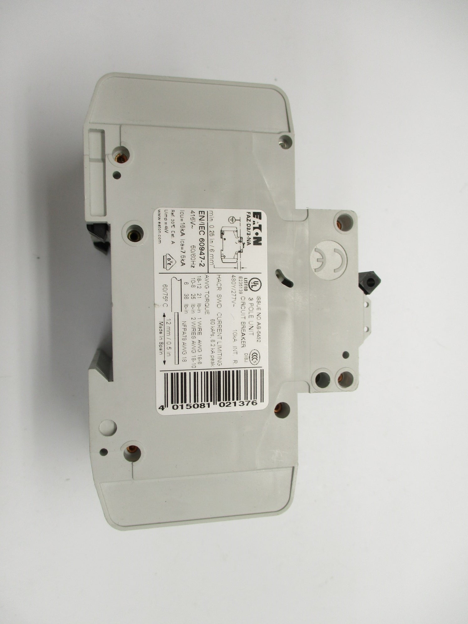 EATON FAZ-D3/3-NA 3A 480/277V NSNP