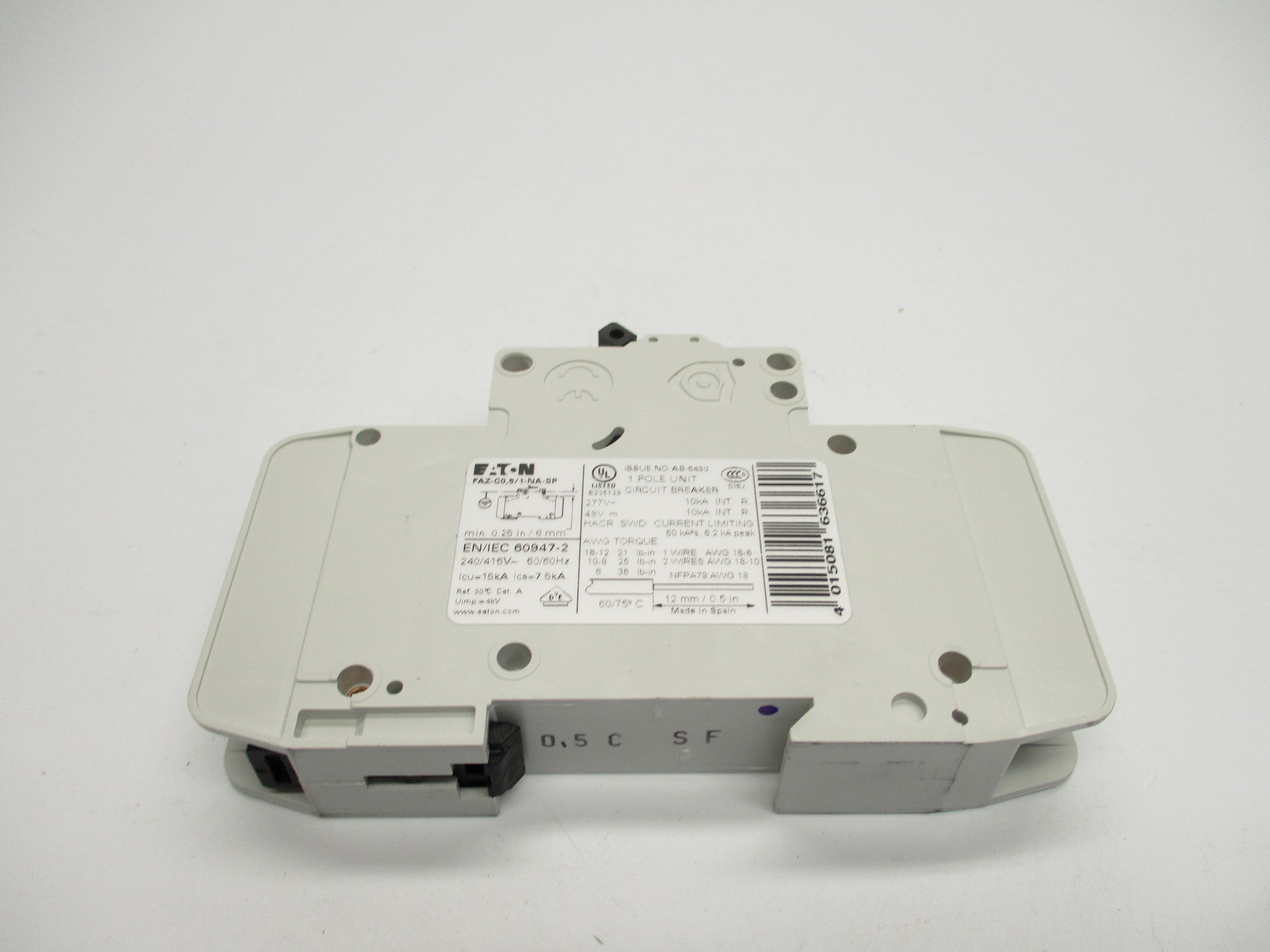 EATON FAZ-C0.5/1-NA-SP 0.5A 277VAC NSMP