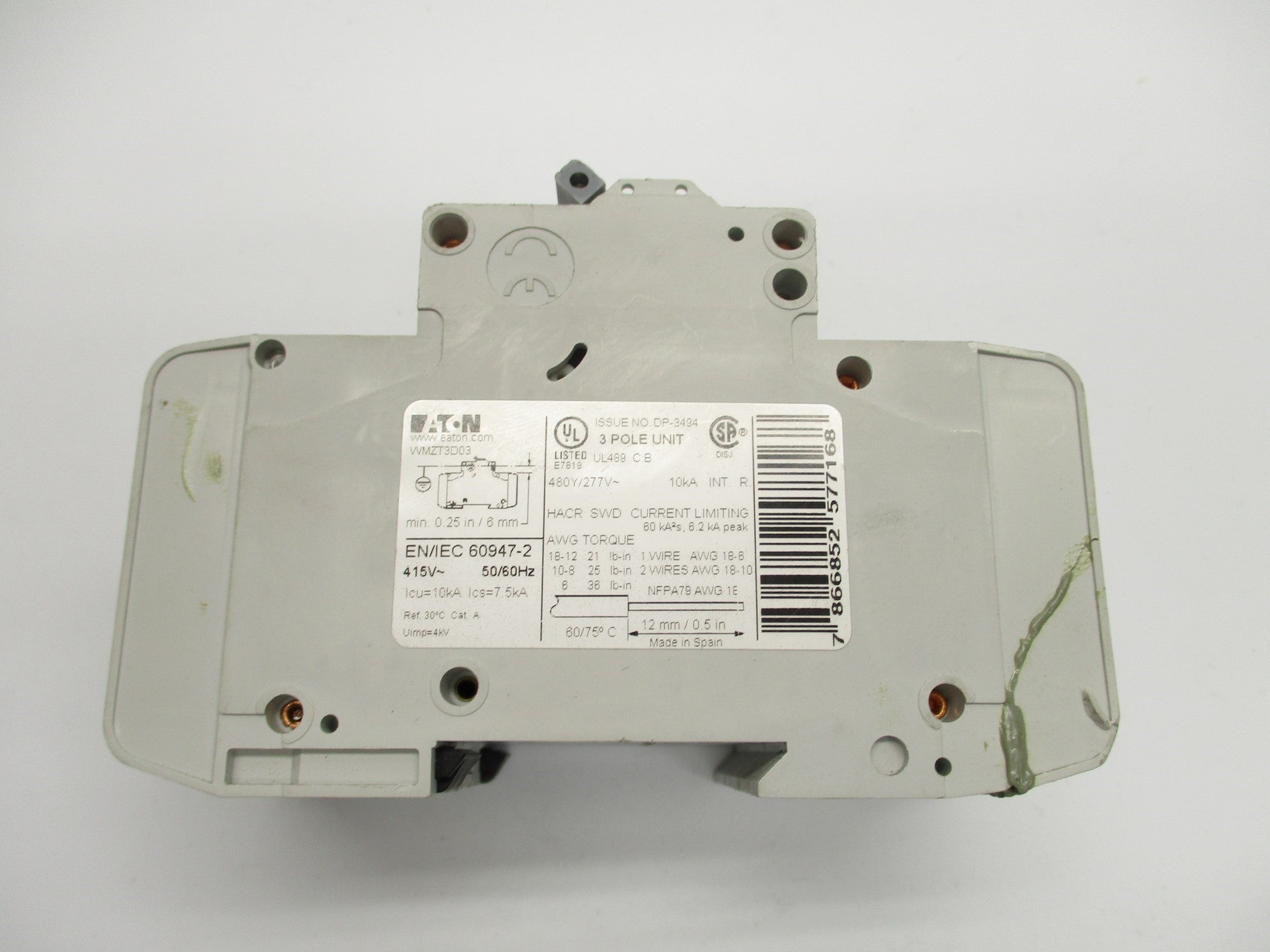 EATON WMZT3D03 3A 480/277V (AS PICTURED) UNMP