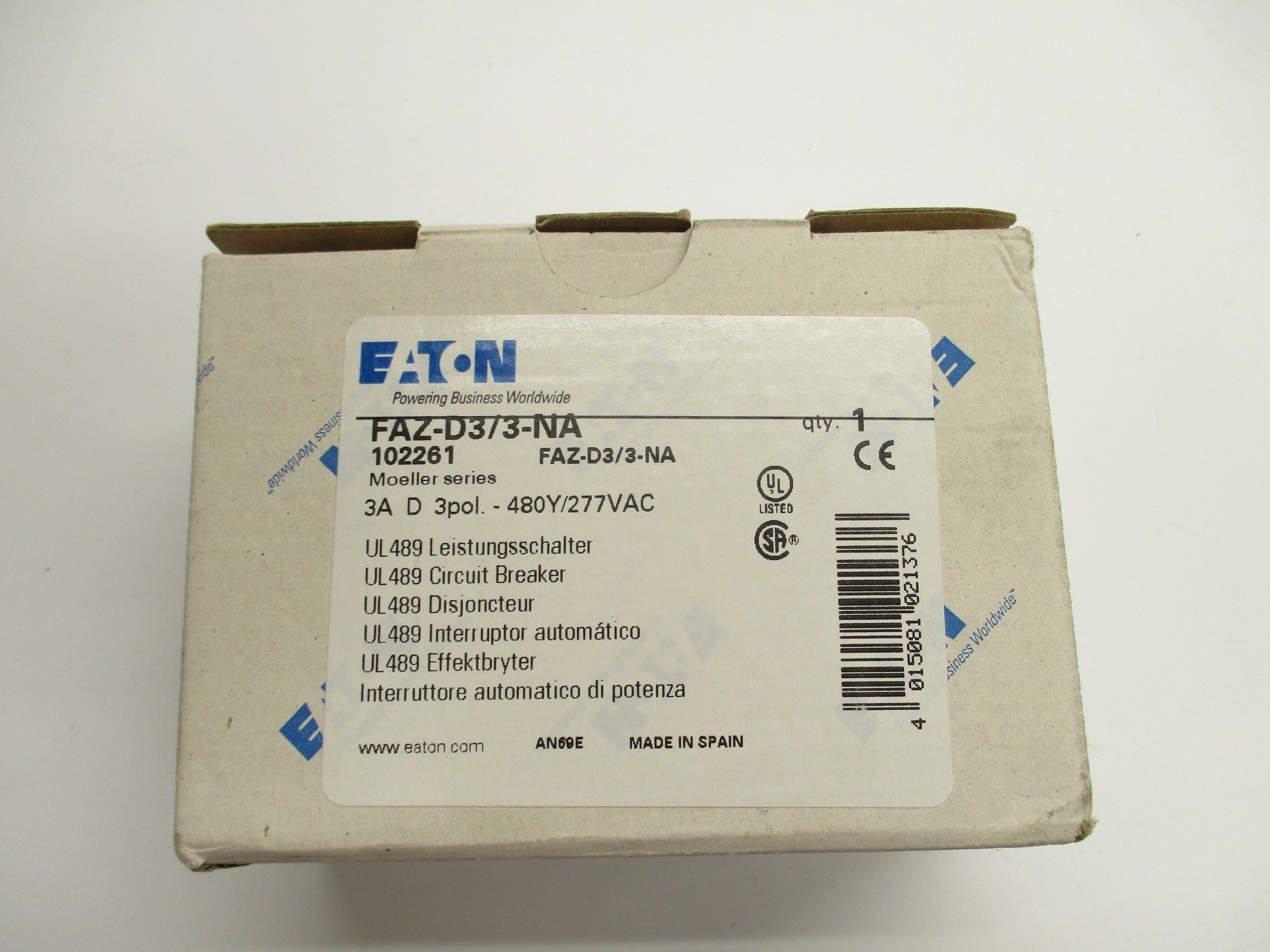 EATON FAZ-D3/3-NA 3A 480/277V NSMP