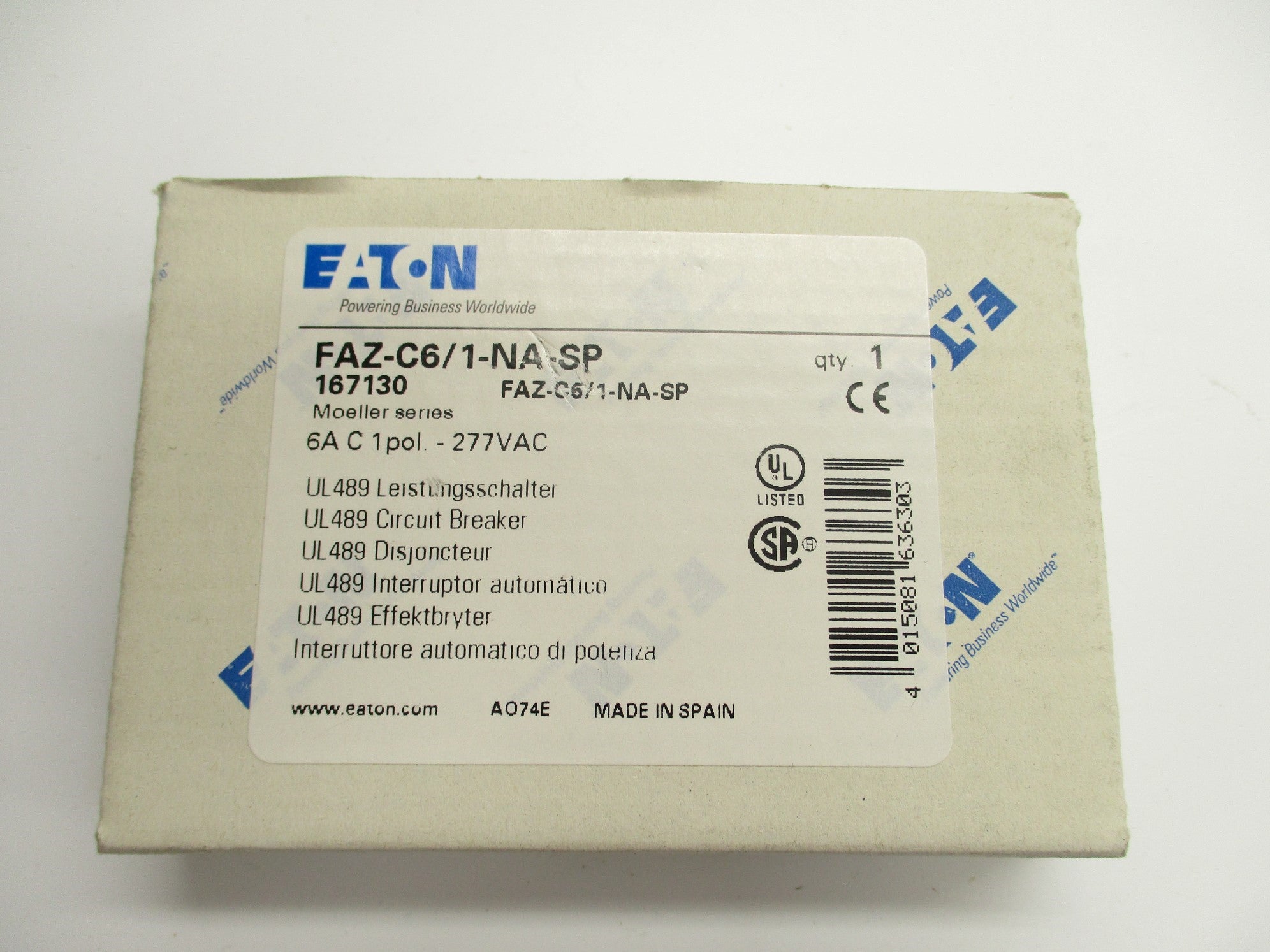 EATON FAZ-C6/1-NA-SP 167130 277VAC 6A NSMP