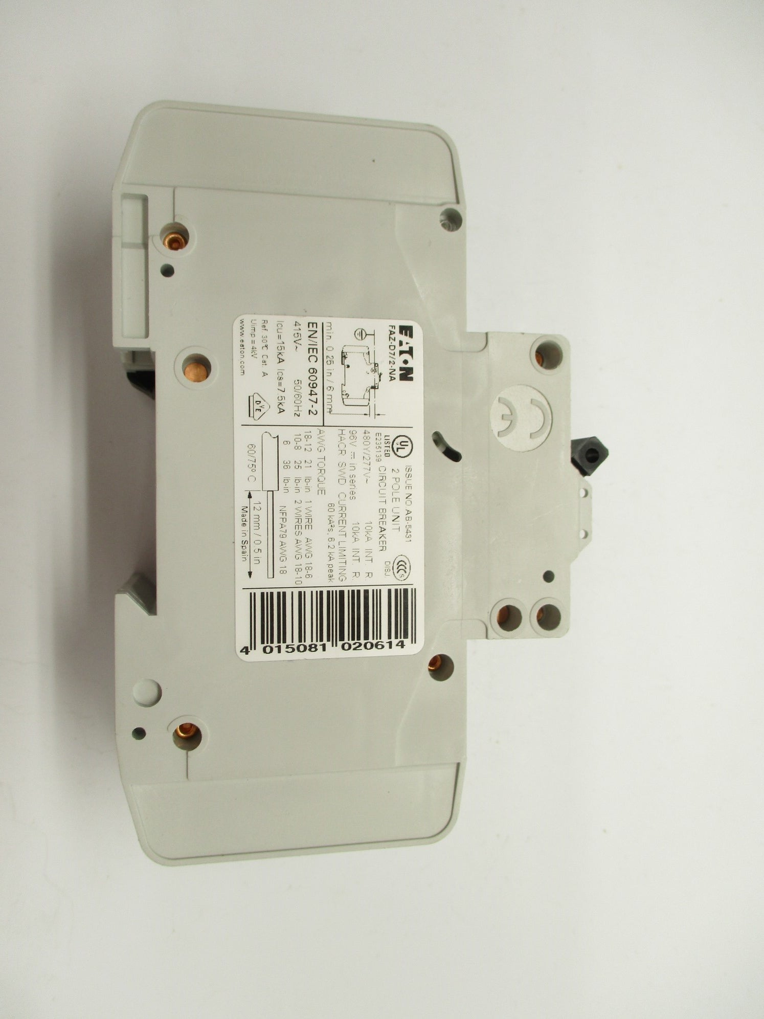 EATON FAZ-D7/2-NA 7A 480/277VAC NSMP