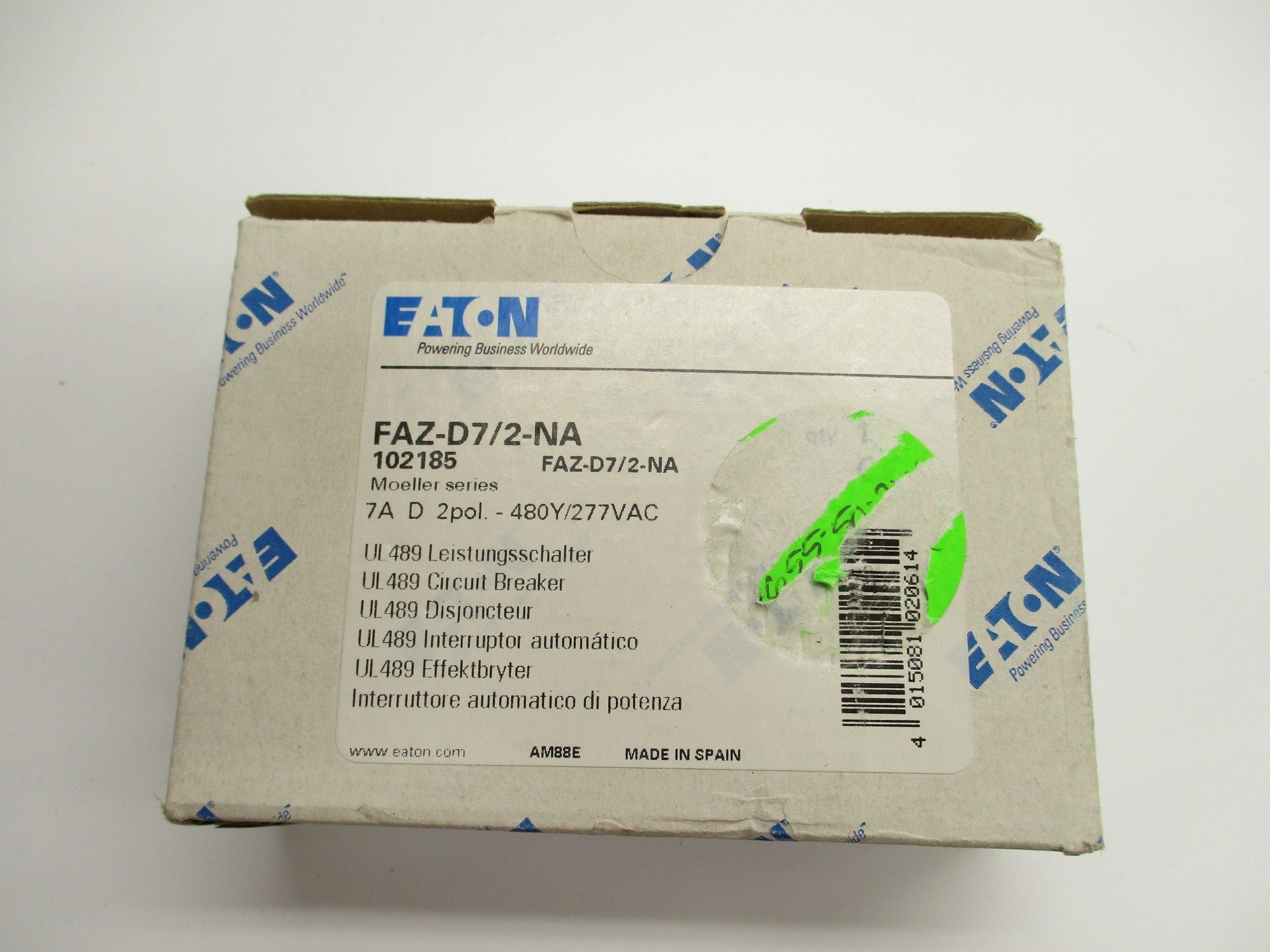 EATON FAZ-D7/2-NA 7A 480/277VAC NSMP