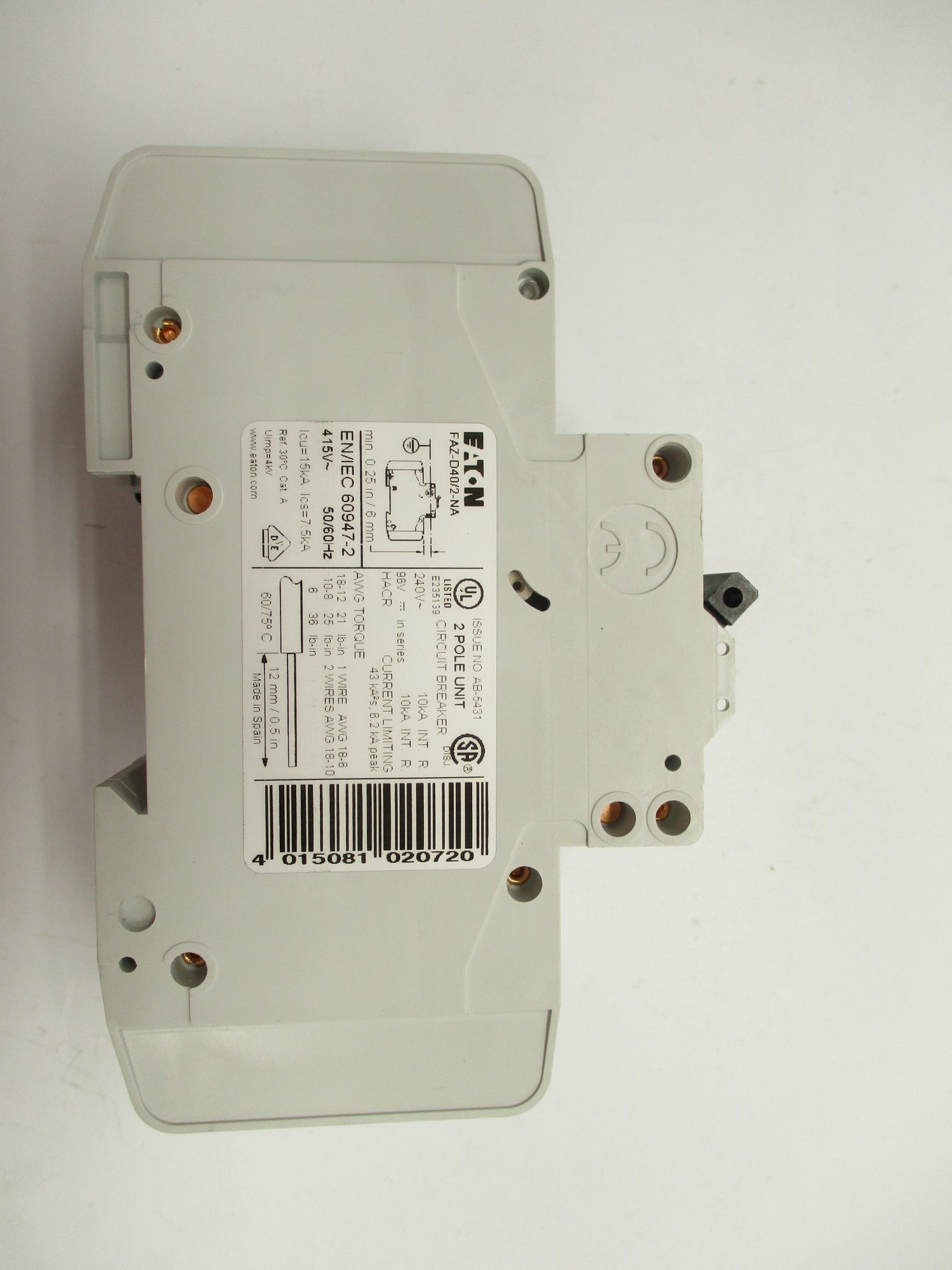 EATON FAZ-D40/2-NA 40A 240VAC NSMP