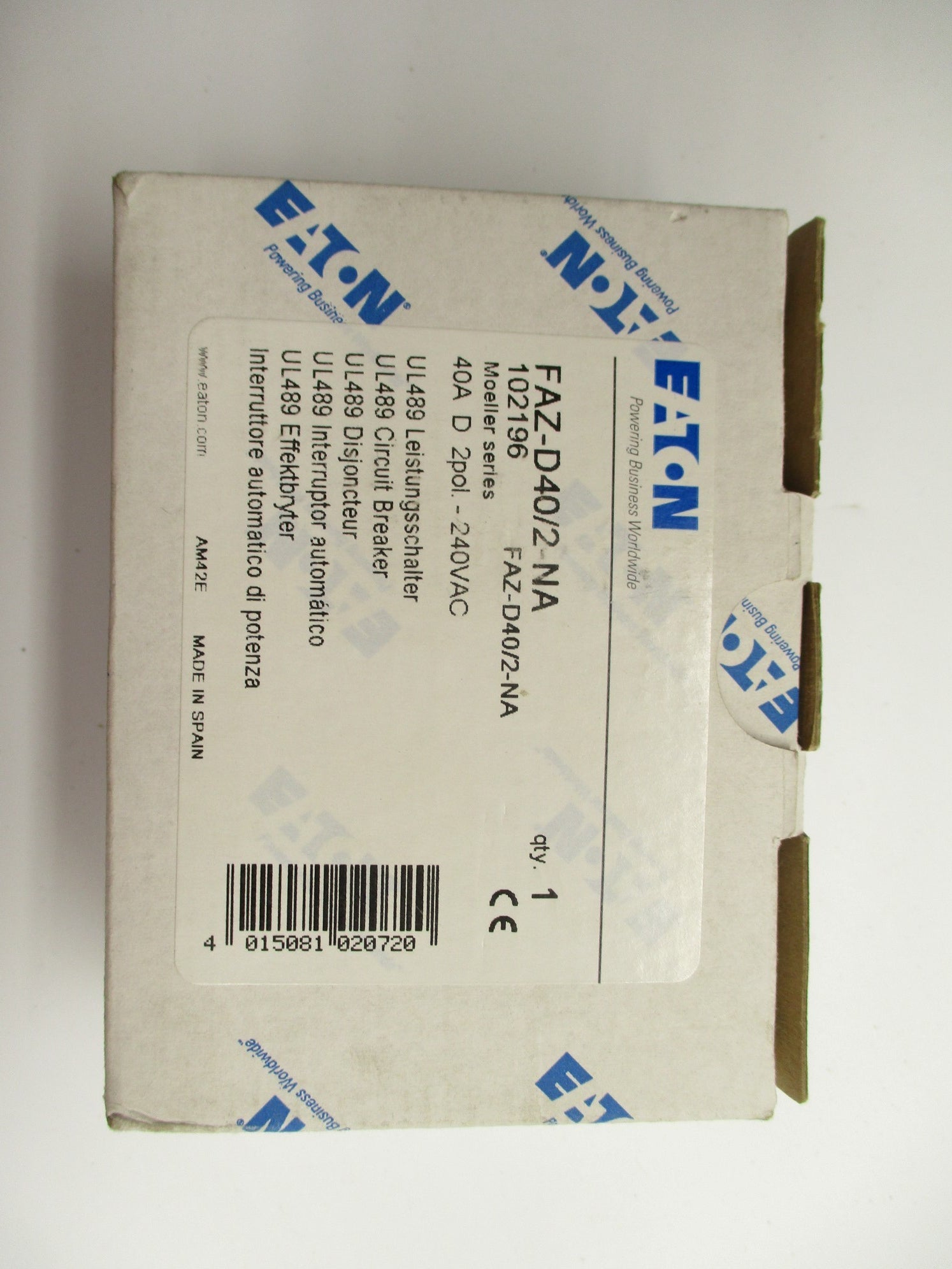 EATON FAZ-D40/2-NA 40A 240VAC NSMP